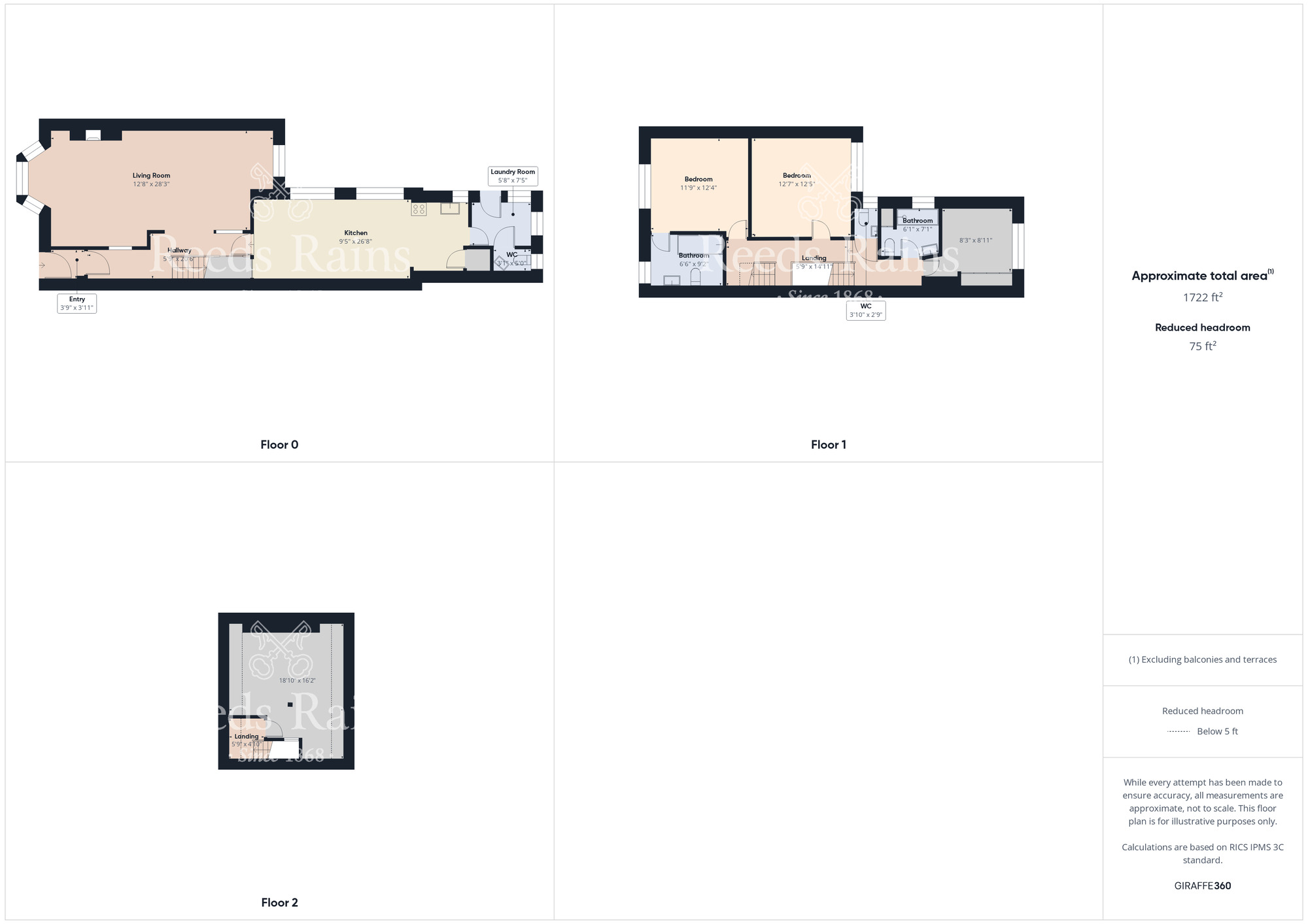 Floorplan of 3 bedroom Mid Terrace House for sale, Hartburn Village, Stockton-on-Tees, Durham, TS18
