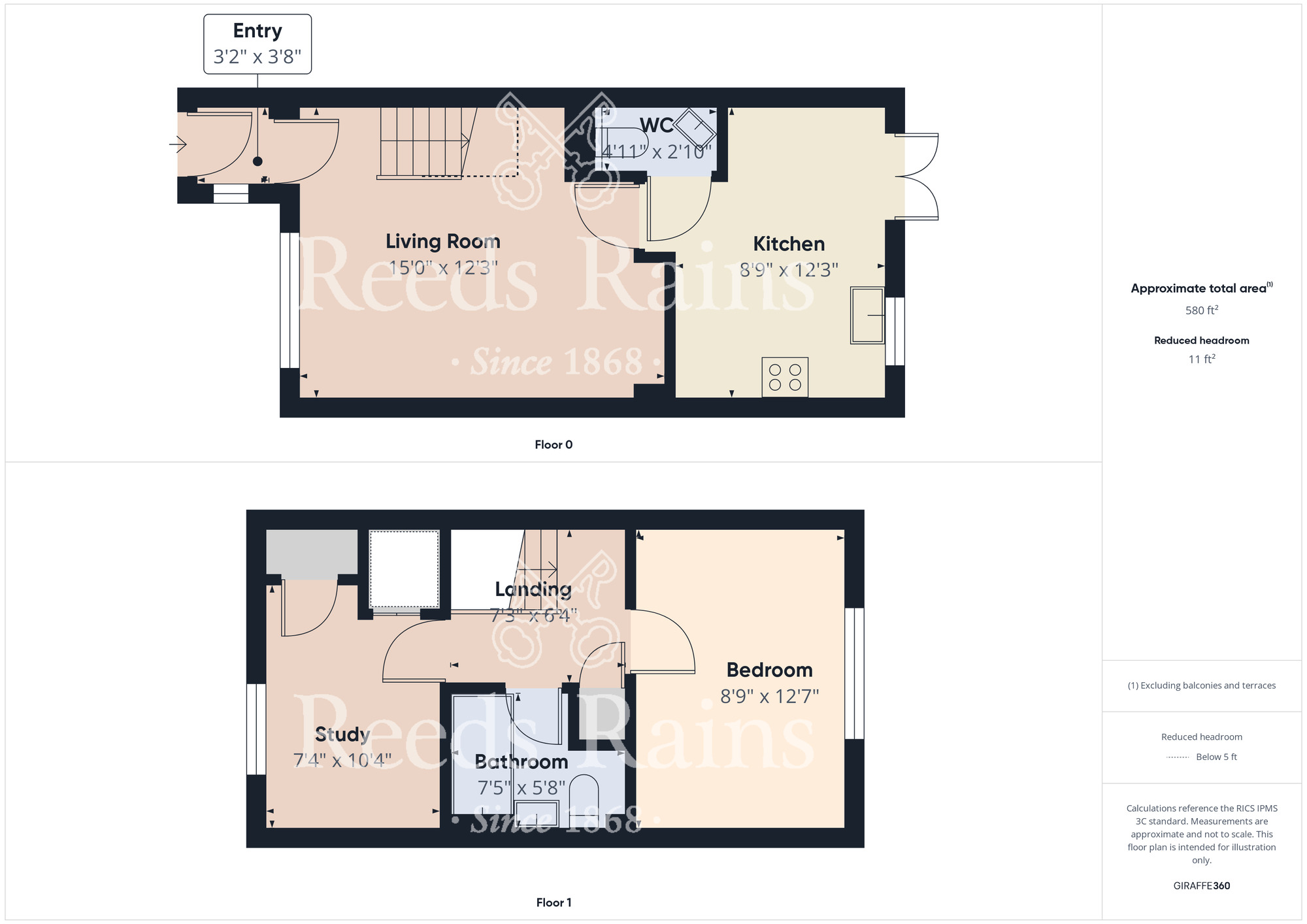 Floorplan of 2 bedroom Semi Detached House for sale, Leo Grove, Stockton-on-Tees, Durham, TS18
