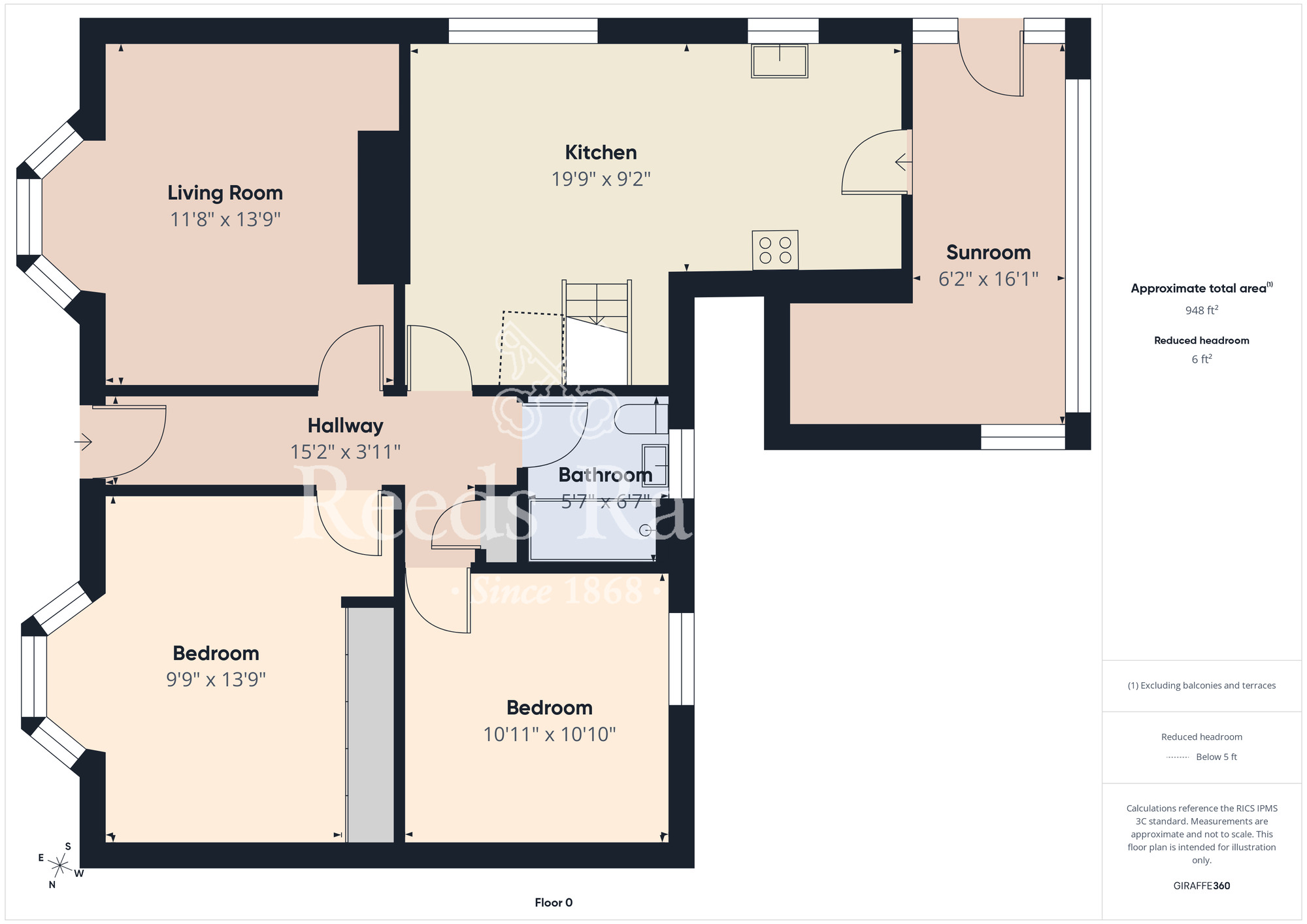 Floorplan of 3 bedroom Detached Bungalow for sale, Durham Road, Stockton-on-Tees, Durham, TS19