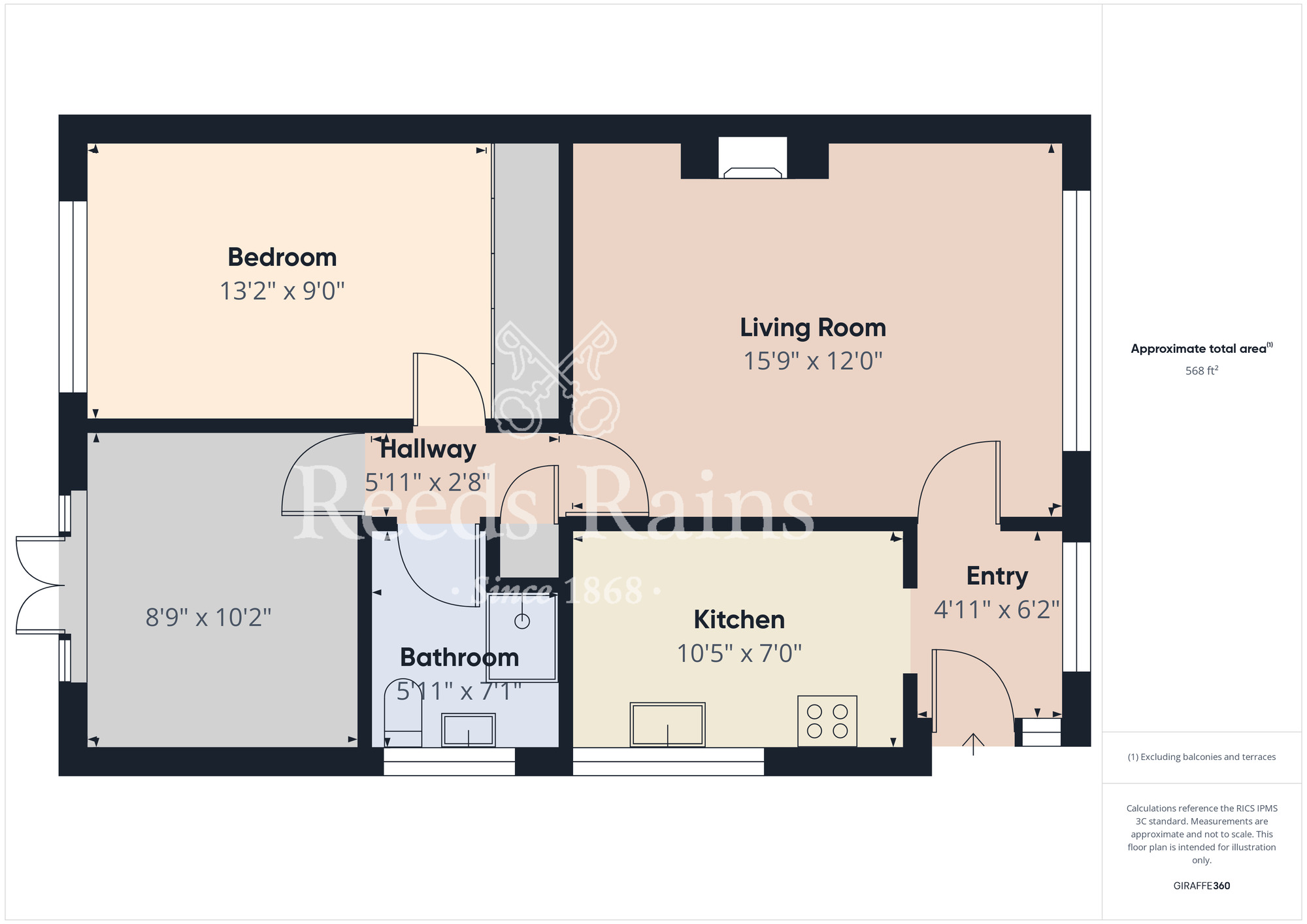 Floorplan of 2 bedroom Semi Detached Bungalow for sale, Birkdale Road, Stockton-on-Tees, Durham, TS18