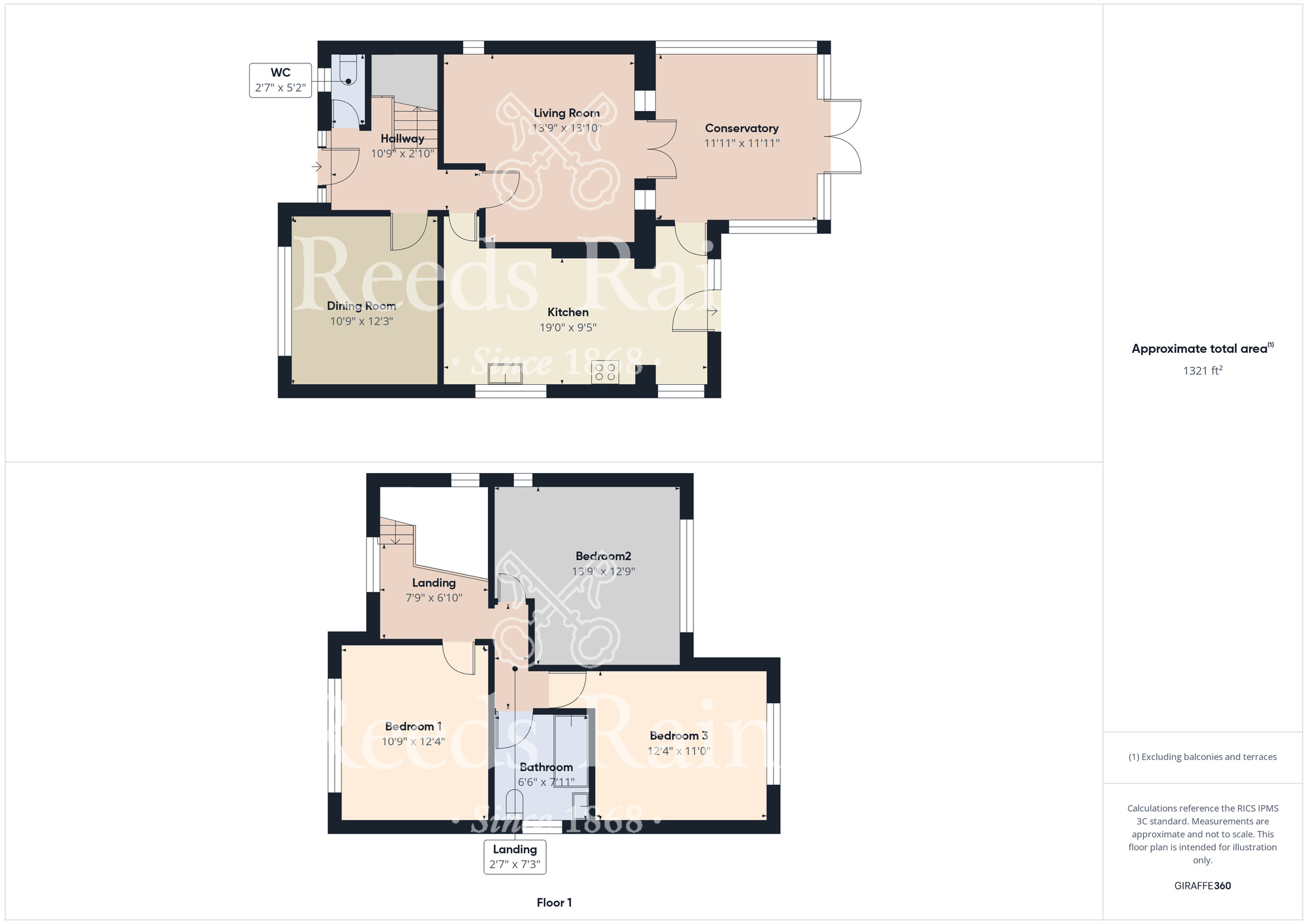 Floorplan of 3 bedroom Detached House for sale, Woodmere Road, Stockton-on-Tees, Durham, TS19
