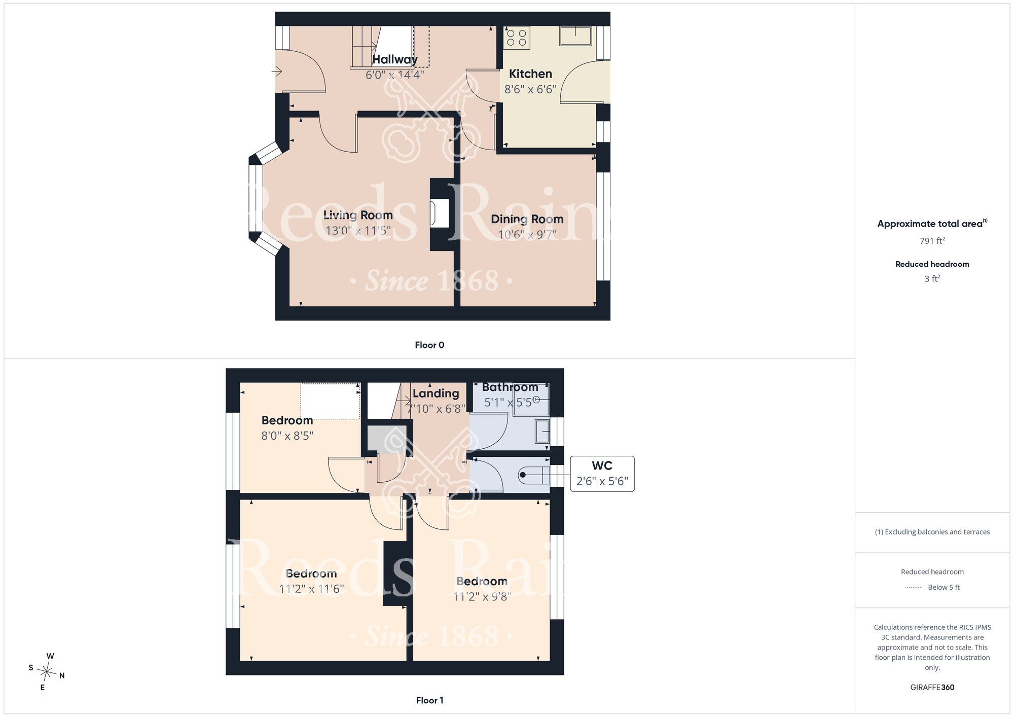 Floorplan of 3 bedroom Mid Terrace House to rent, Stainmore Close, Stockton-on-Tees, Durham, TS19