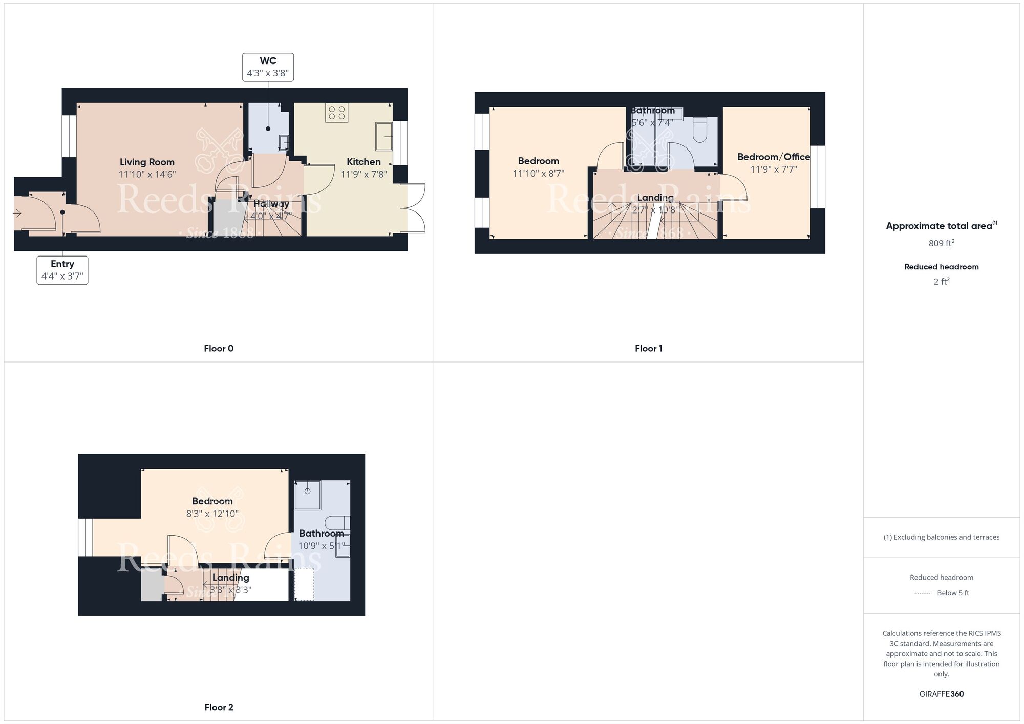 Floorplan of 3 bedroom End Terrace House for sale, Witton Park, Stockton-on-tees, TS18