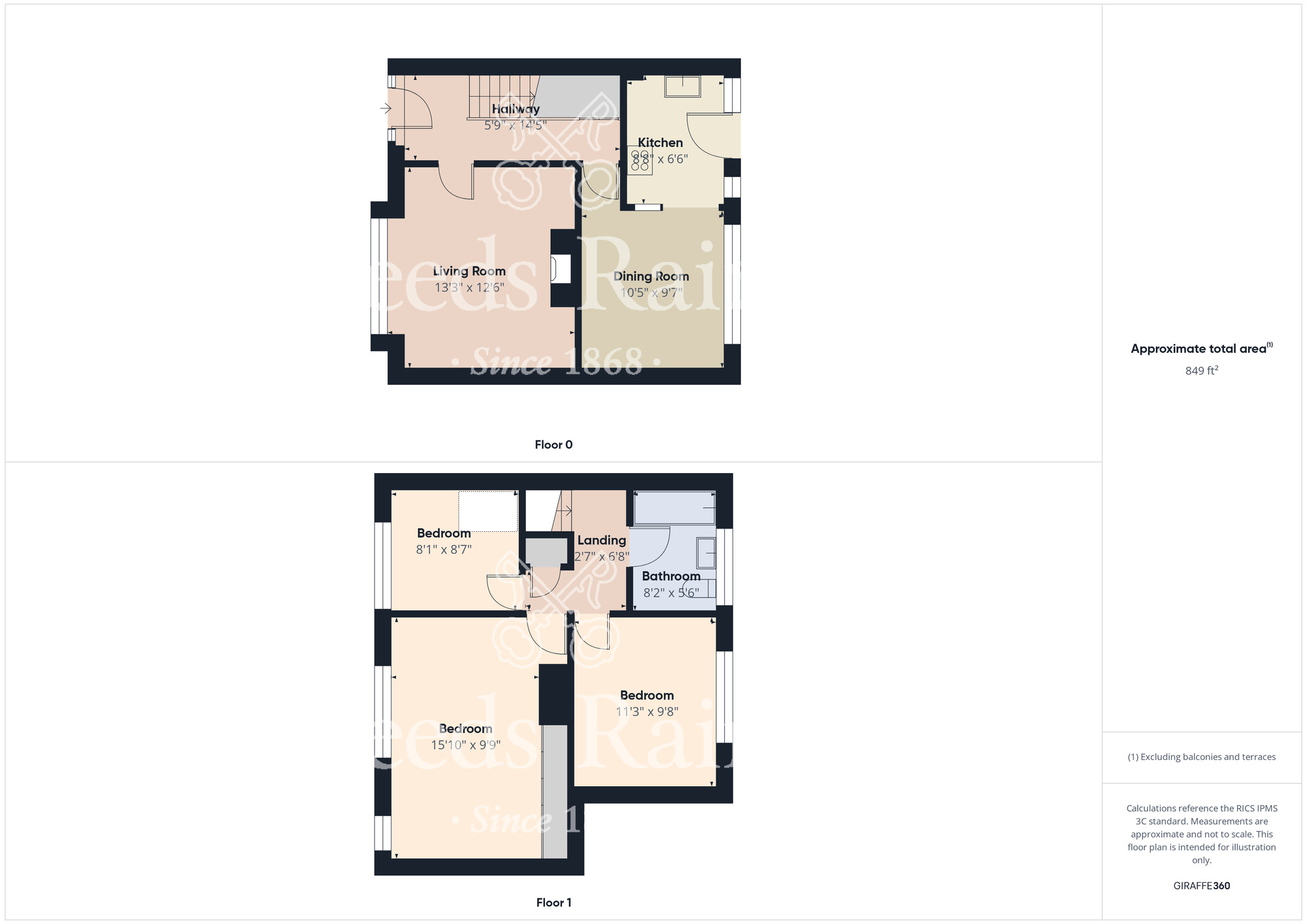 Floorplan of 3 bedroom Mid Terrace House for sale, Brookfield Road, Stockton-on-Tees, Durham, TS19