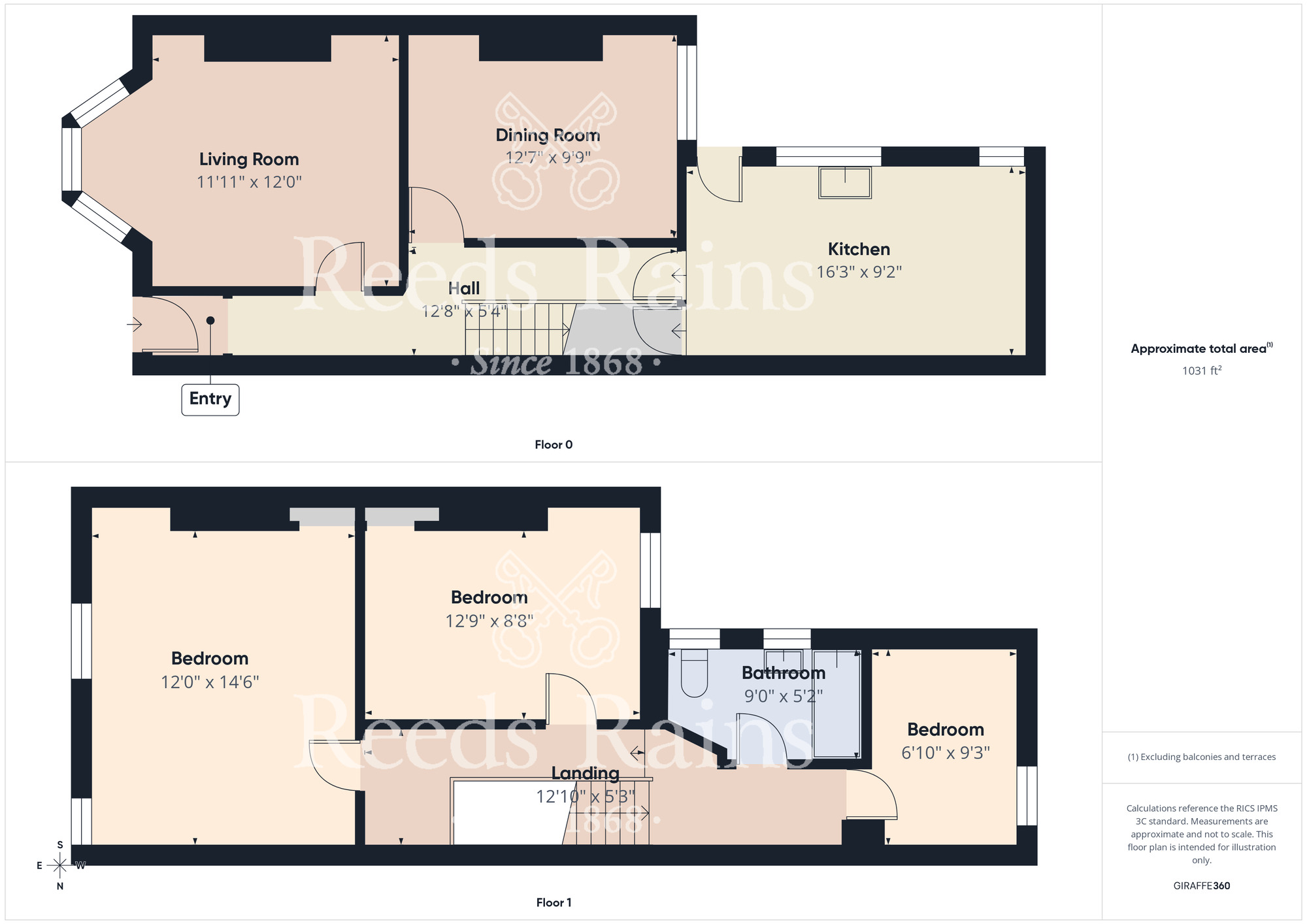 Floorplan of 3 bedroom Mid Terrace House for sale, Oxford Road, Thornaby, Durham, TS17