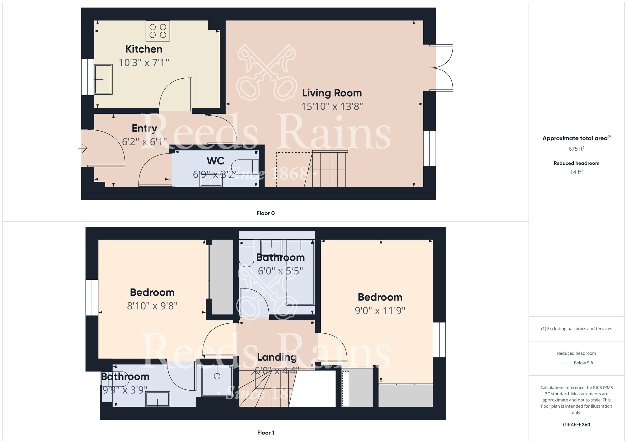 Floorplan of 2 bedroom End Terrace House for sale, Meadowsweet Lane, Stockton-on-Tees, Durham, TS19