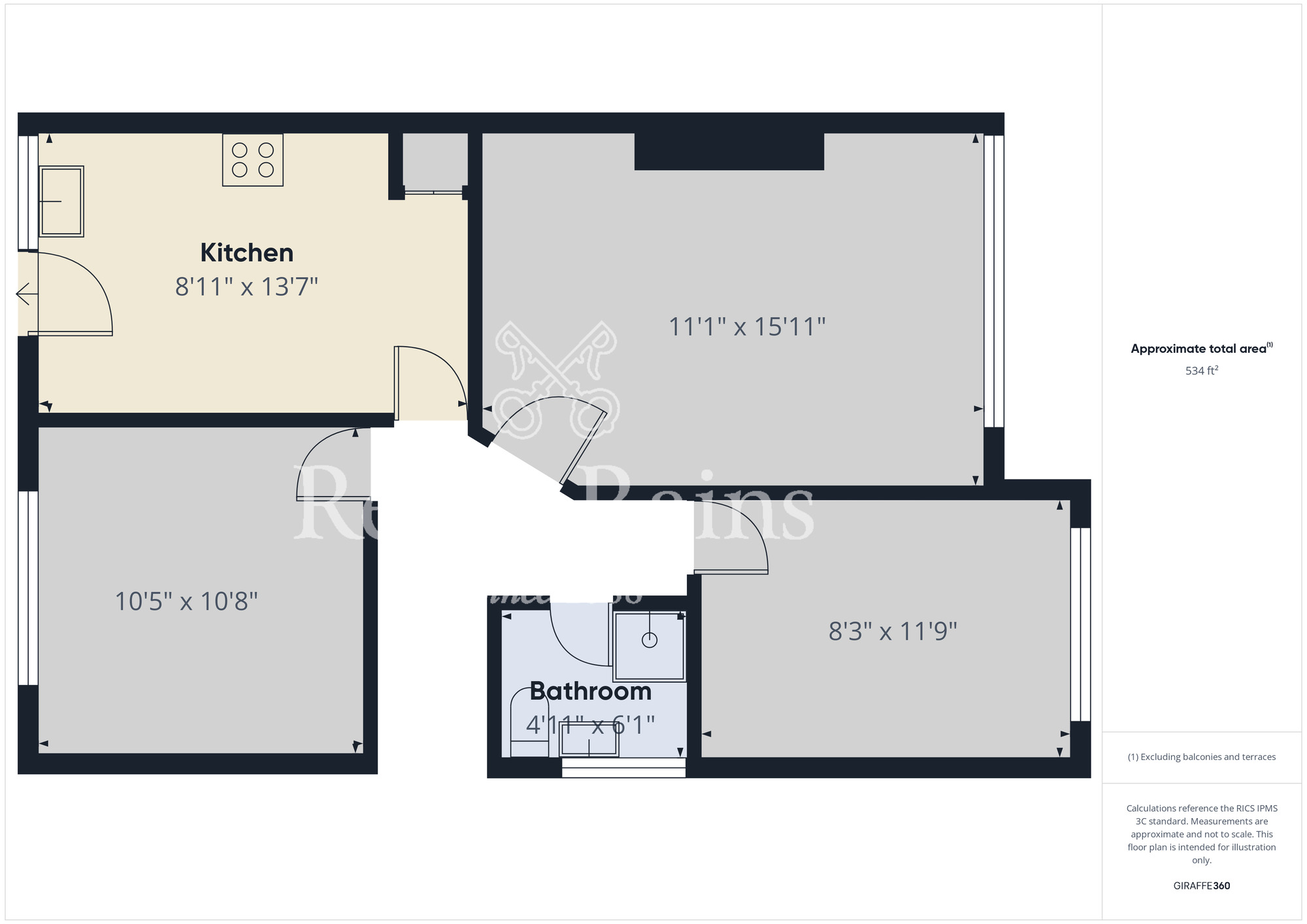 Floorplan of 2 bedroom Semi Detached Bungalow to rent, Fuchsia Grove, Stockton-on-Tees, Durham, TS19