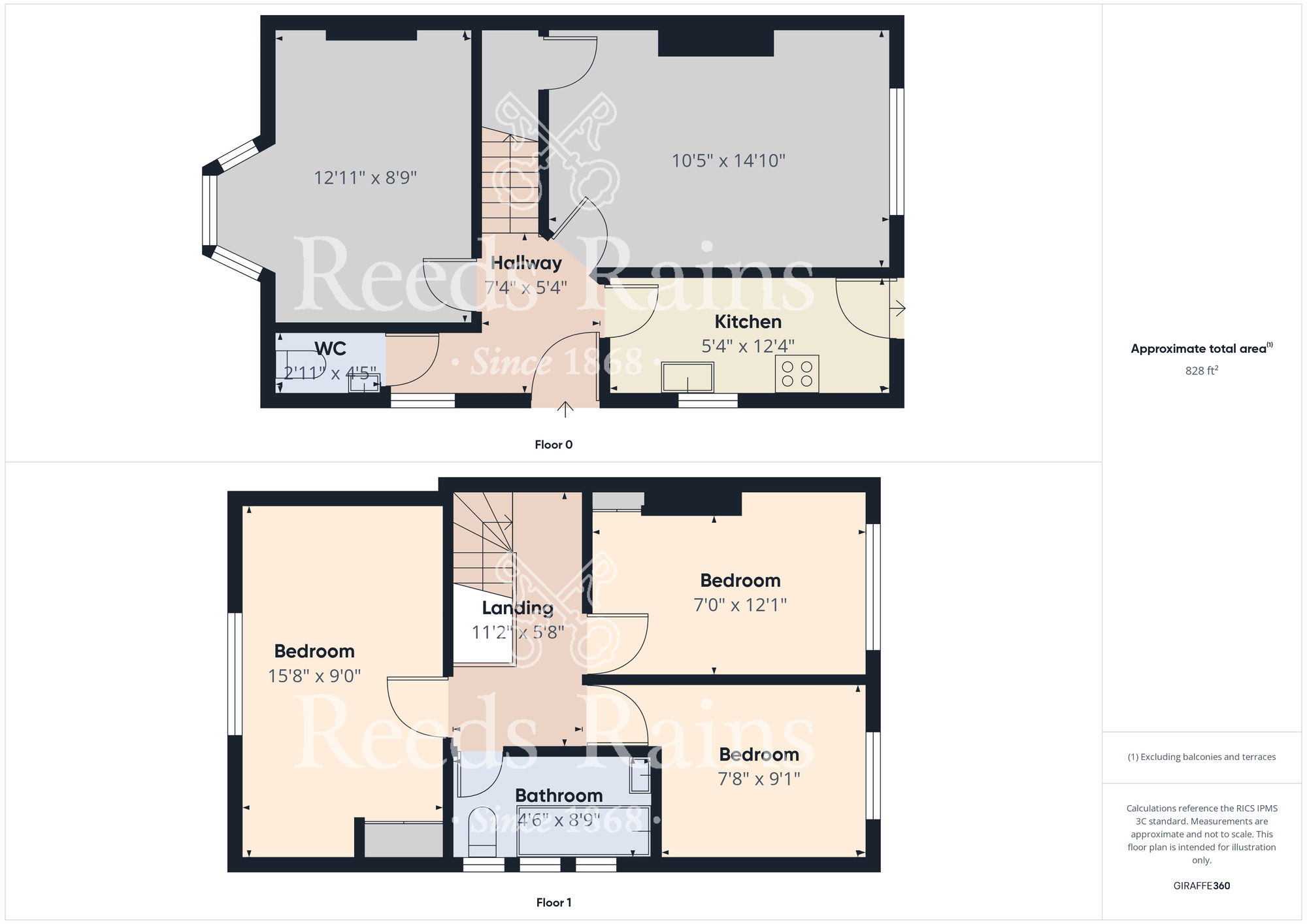 Floorplan of 3 bedroom End Terrace House for sale, Central Avenue, Billingham, Durham, TS23