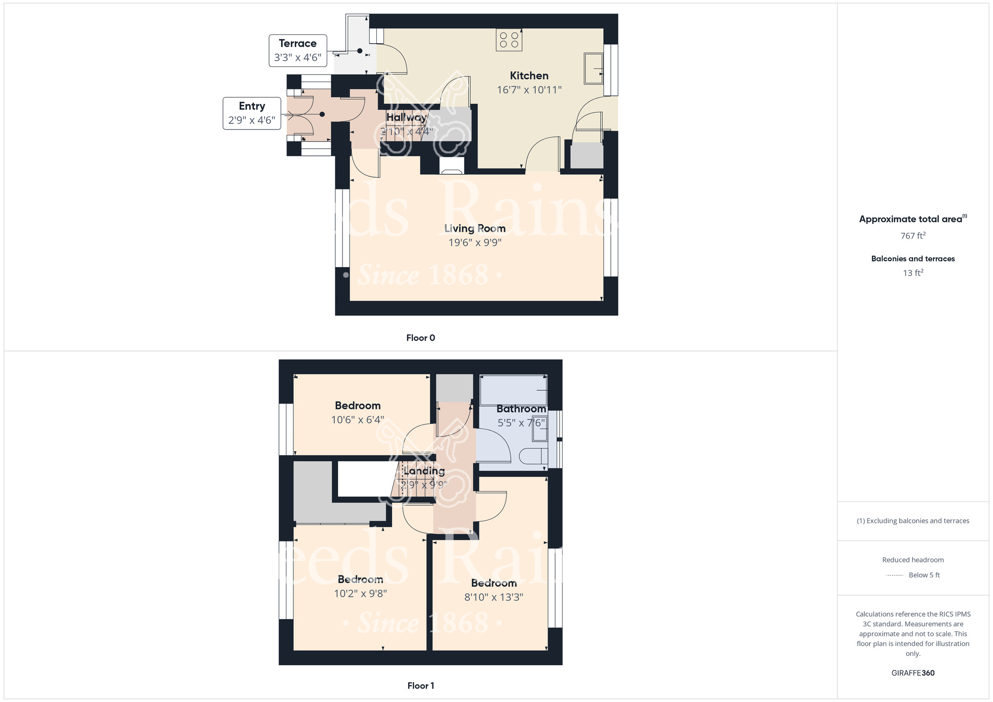 Floorplan of 3 bedroom End Terrace House for sale, Patterdale Avenue, Stockton-on-Tees, Durham, TS19