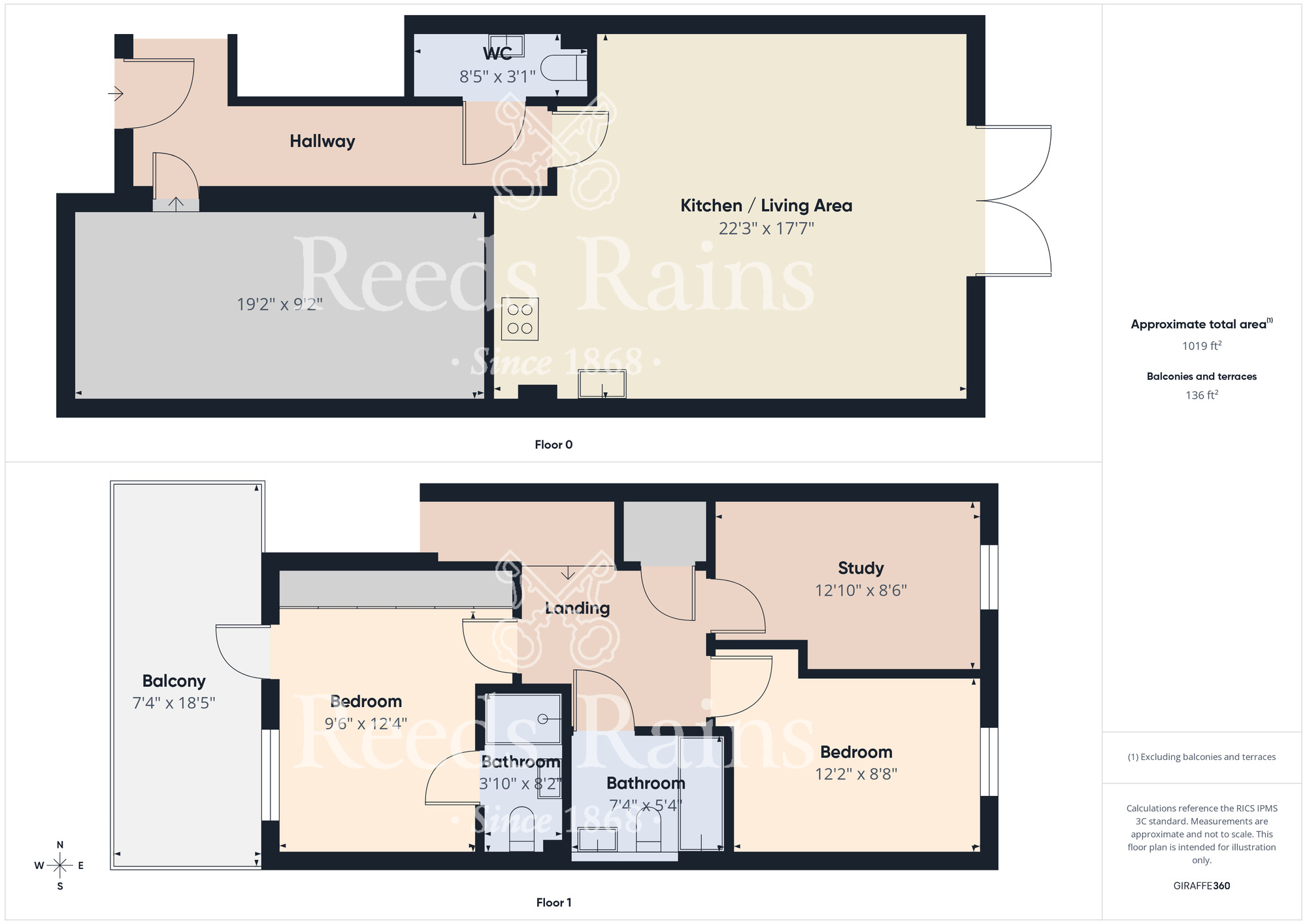 Floorplan of 3 bedroom End Terrace House for sale, Rollesby Way, Stockton-on-Tees, Durham, TS18