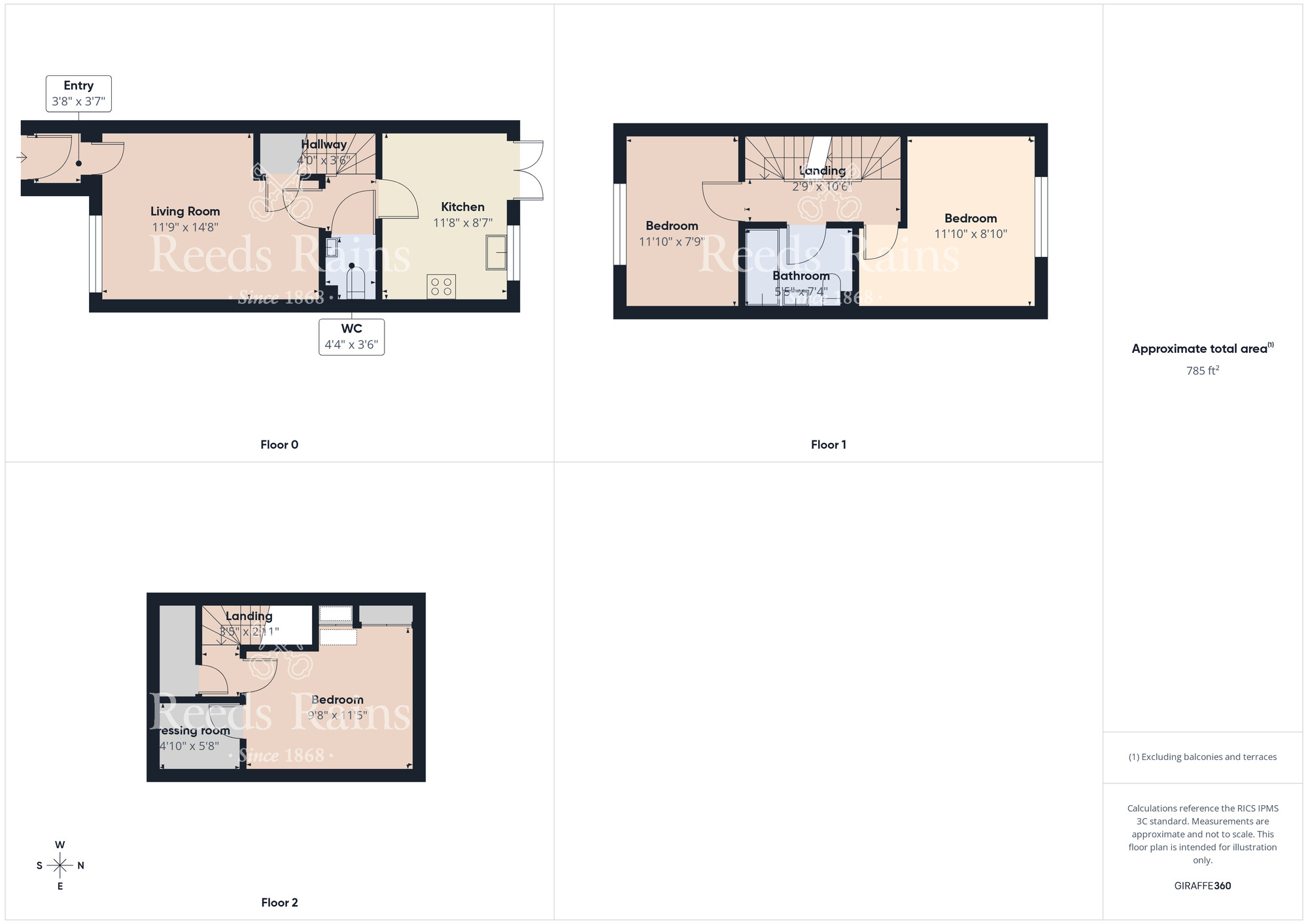 Floorplan of 3 bedroom Mid Terrace House for sale, Lyme Park, Ingleby Barwick, Durham, TS17