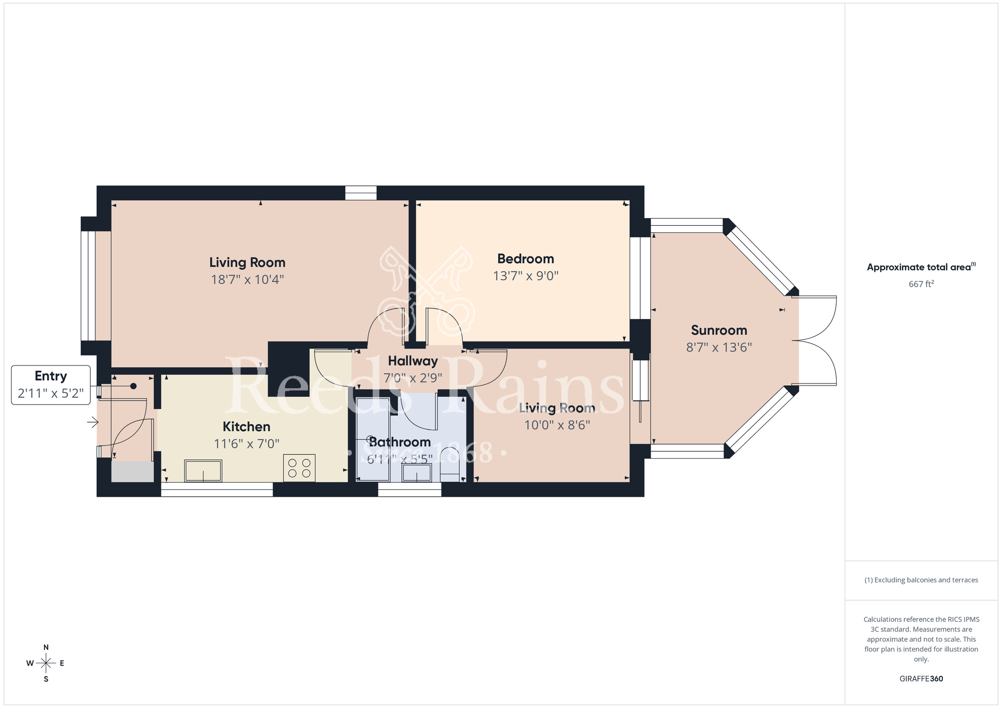 Floorplan of 2 bedroom Detached Bungalow for sale, Benwell Close, Stockton-on-Tees, Durham, TS19