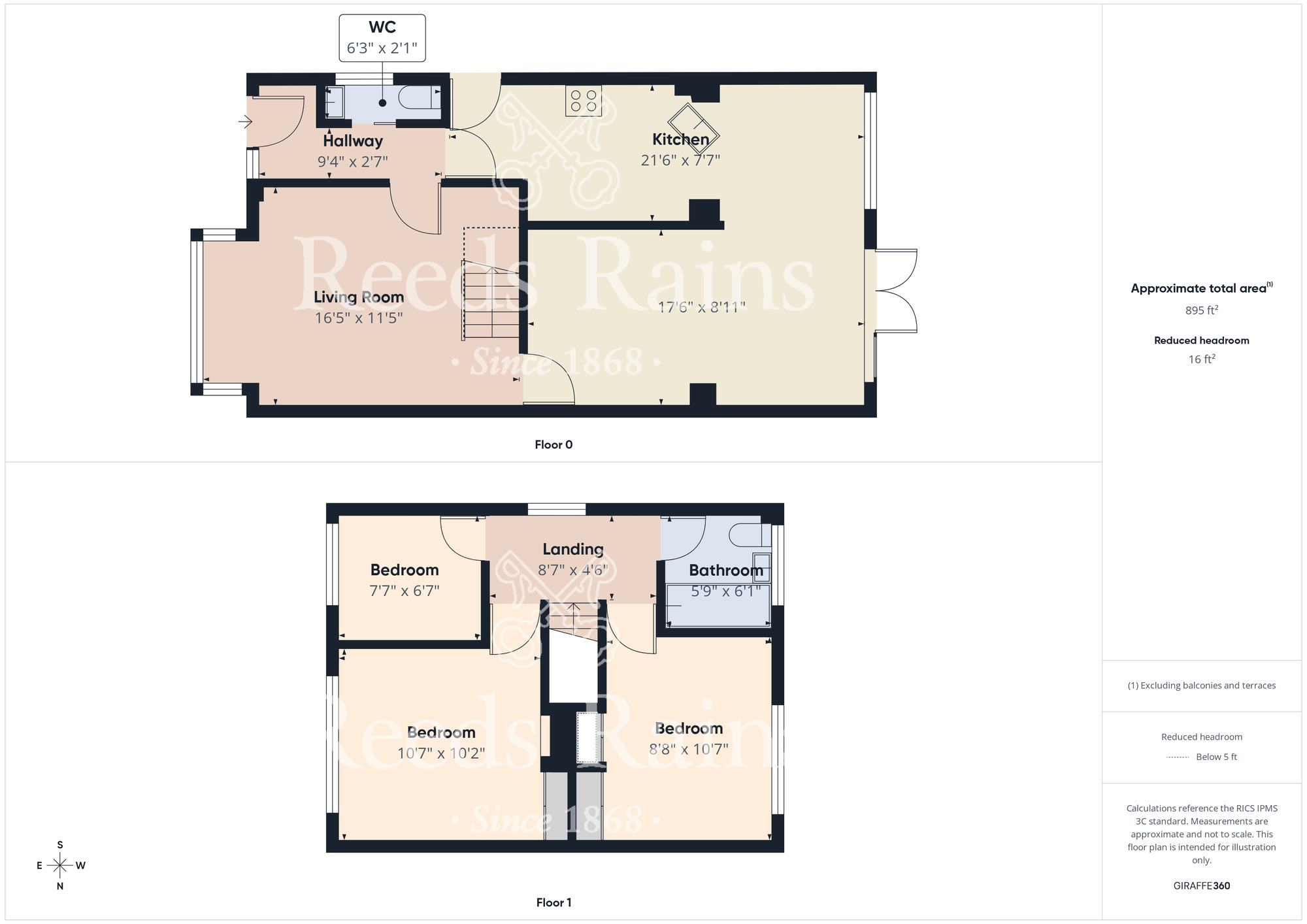 Floorplan of 3 bedroom Detached House for sale, Surbiton Road, Stockton-on-Tees, Durham, TS18