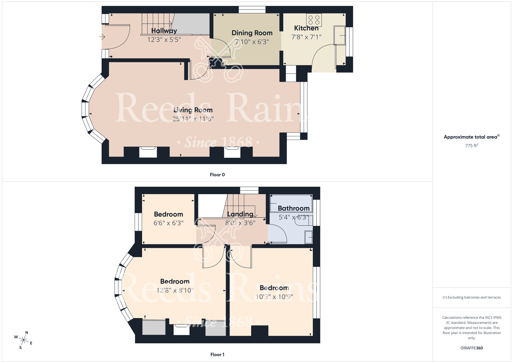 Floorplan of 3 bedroom Semi Detached House for sale, Cottersloe Road, Stockton-on-Tees, Durham, TS20