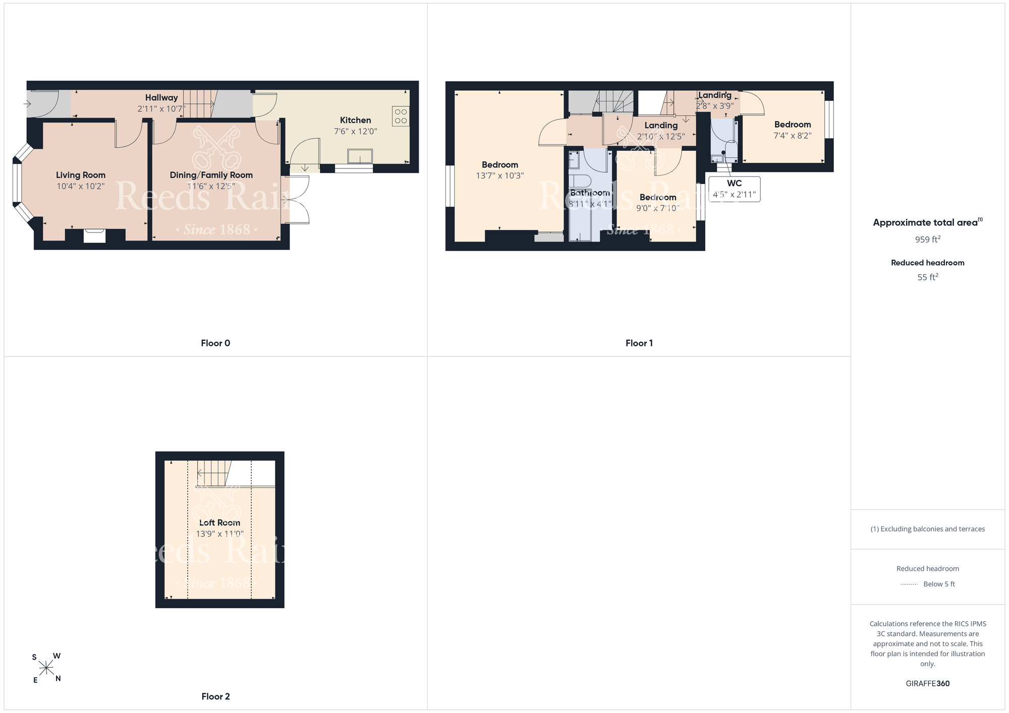Floorplan of 3 bedroom Mid Terrace House for sale, Castlereagh Road, Stockton-on-Tees, Durham, TS19
