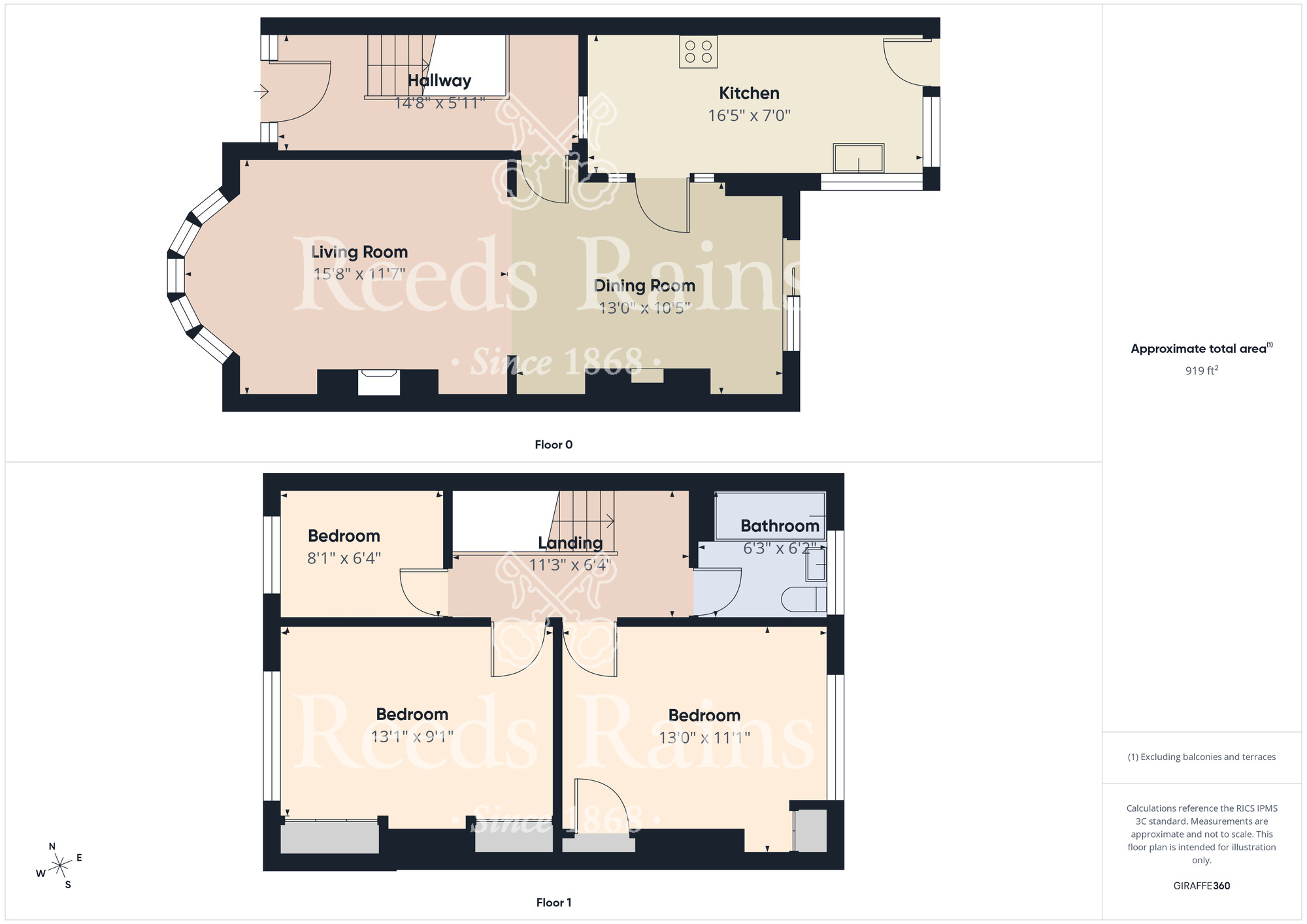 Floorplan of 3 bedroom Mid Terrace House for sale, Osborne Road, Stockton-on-Tees, Durham, TS18