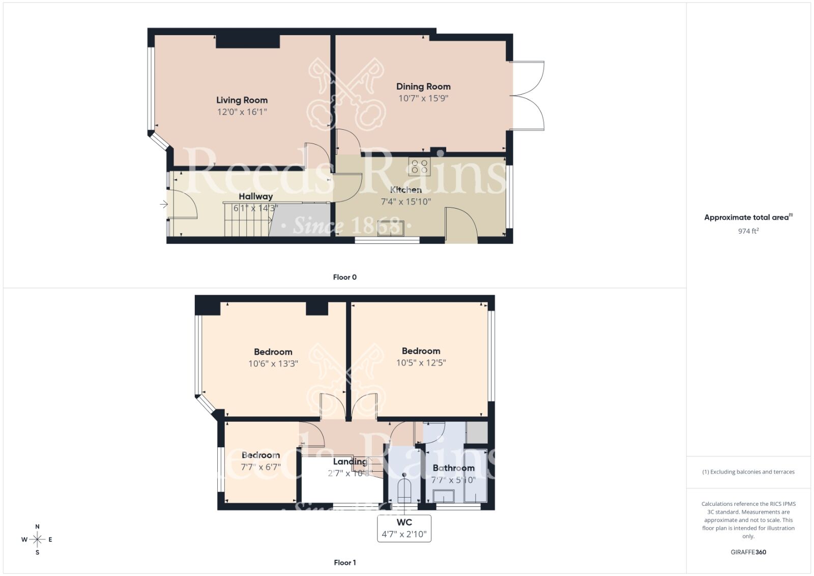 Floorplan of 3 bedroom Semi Detached House for sale, Driftwell Drive, Stockton-on-Tees, Durham, TS19