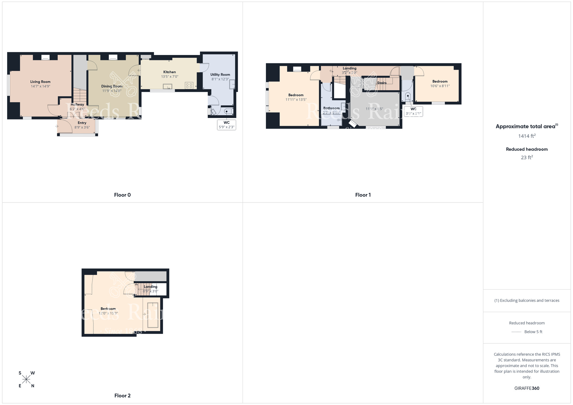 Floorplan of 3 bedroom Semi Detached House for sale, Ellen Avenue, Stockton-on-Tees, Durham, TS18