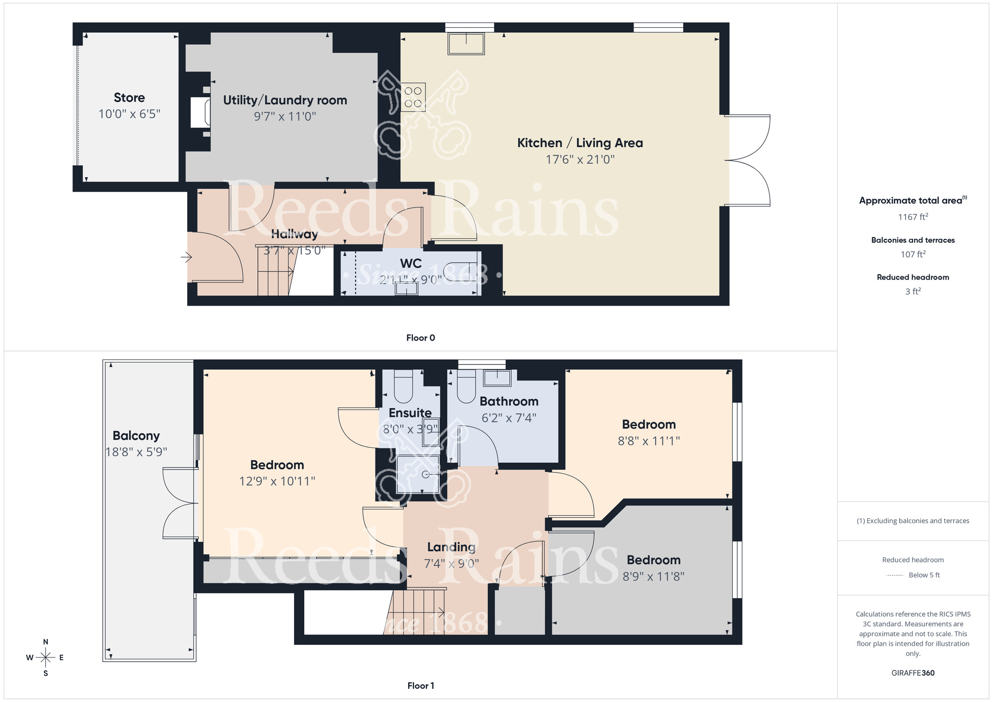 Floorplan of 3 bedroom End Terrace House for sale, Millennium Drive, Stockton-on-Tees, Durham, TS18