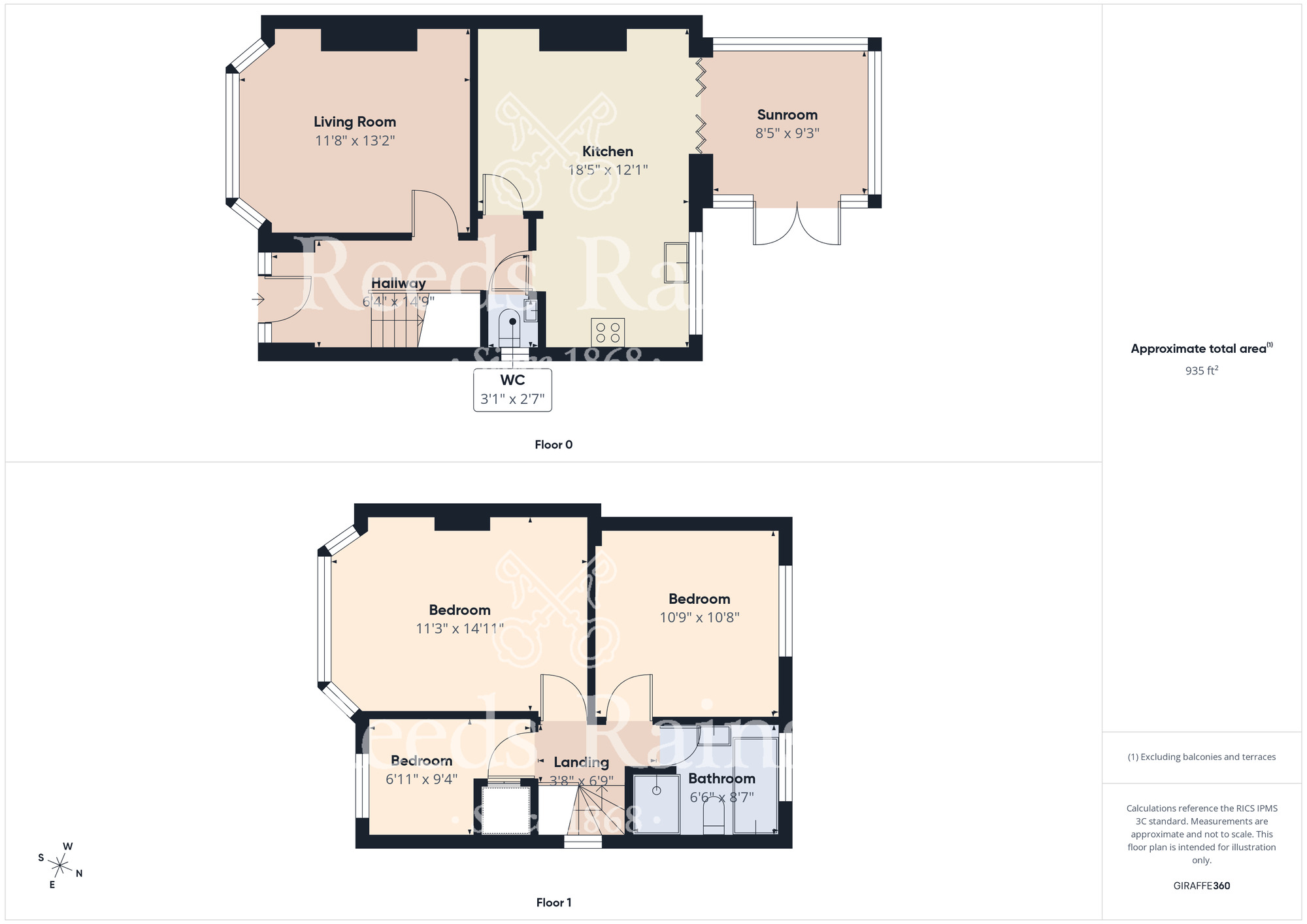 Floorplan of 3 bedroom Semi Detached House for sale, Wellburn Road, Stockton-on-Tees, Durham, TS19