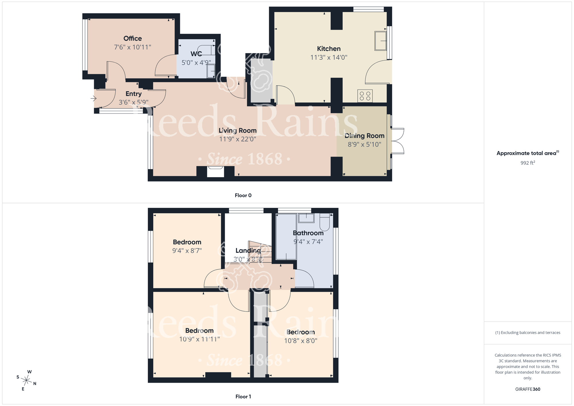 Floorplan of 3 bedroom Semi Detached House for sale, Dunlin Close, Crooksbarn, Norton, Stockton-On-Tees, Durham, TS20