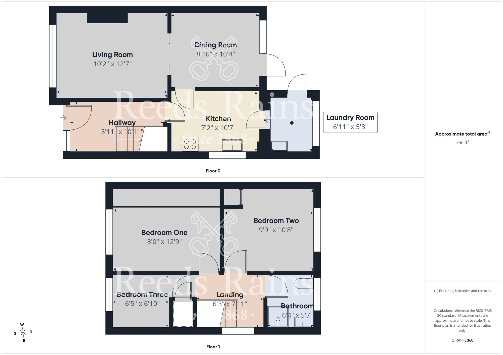 Floorplan of 3 bedroom Semi Detached House for sale, Auckland Way, Stockton-on-Tees, Durham, TS18