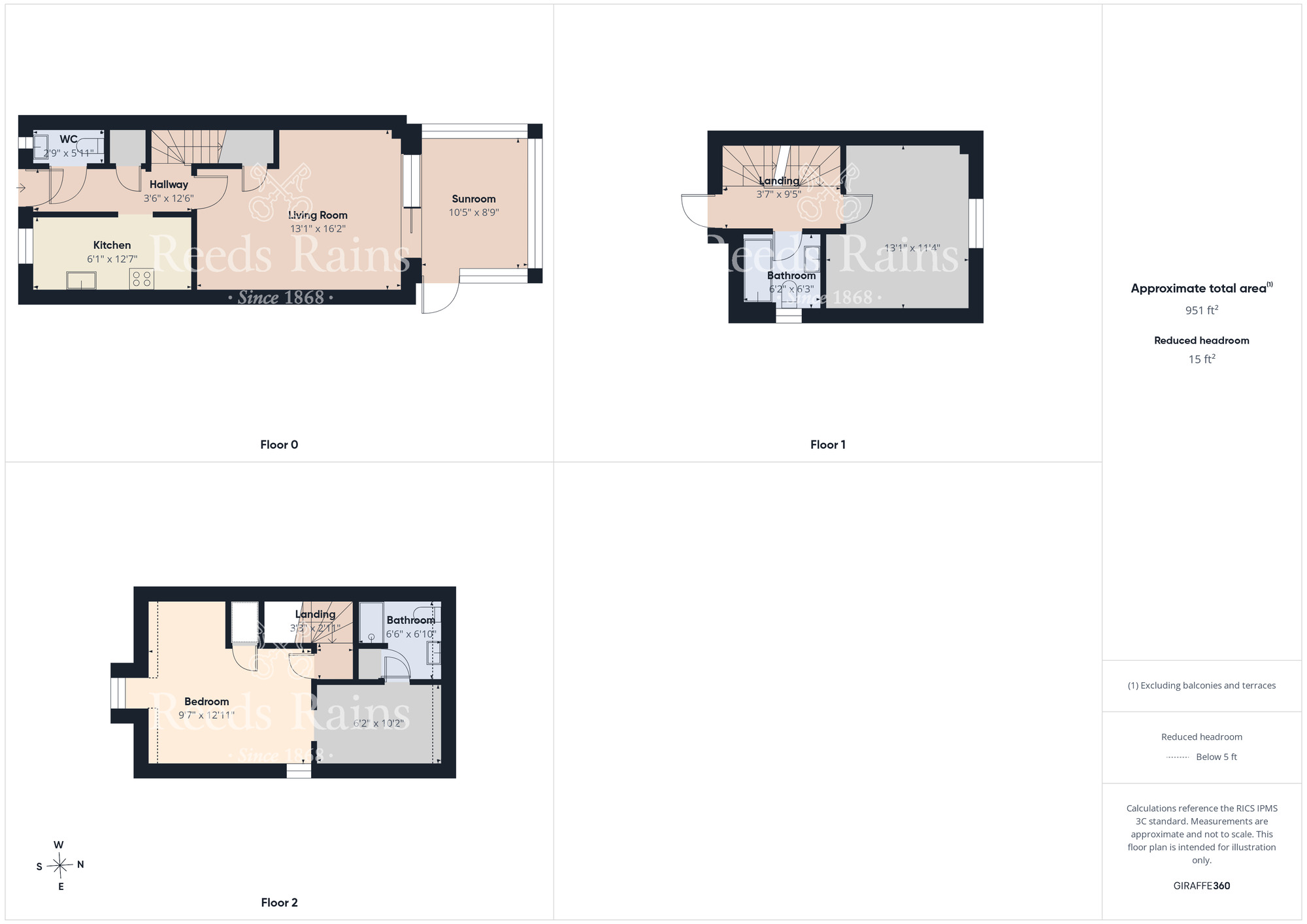 Floorplan of 3 bedroom Semi Detached House for sale, Orkney Way, Thornaby, Durham, TS17