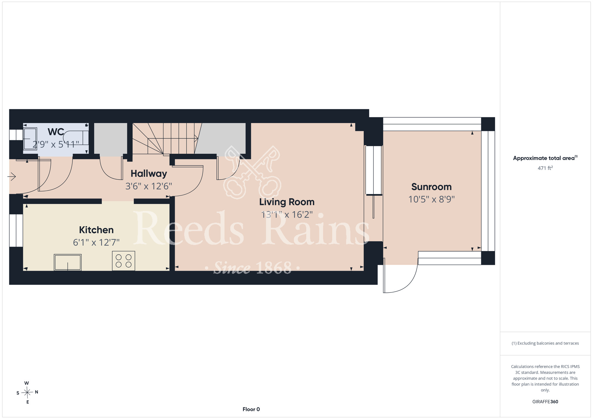 Floorplan of 3 bedroom Semi Detached House for sale, Orkney Way, Thornaby, Durham, TS17