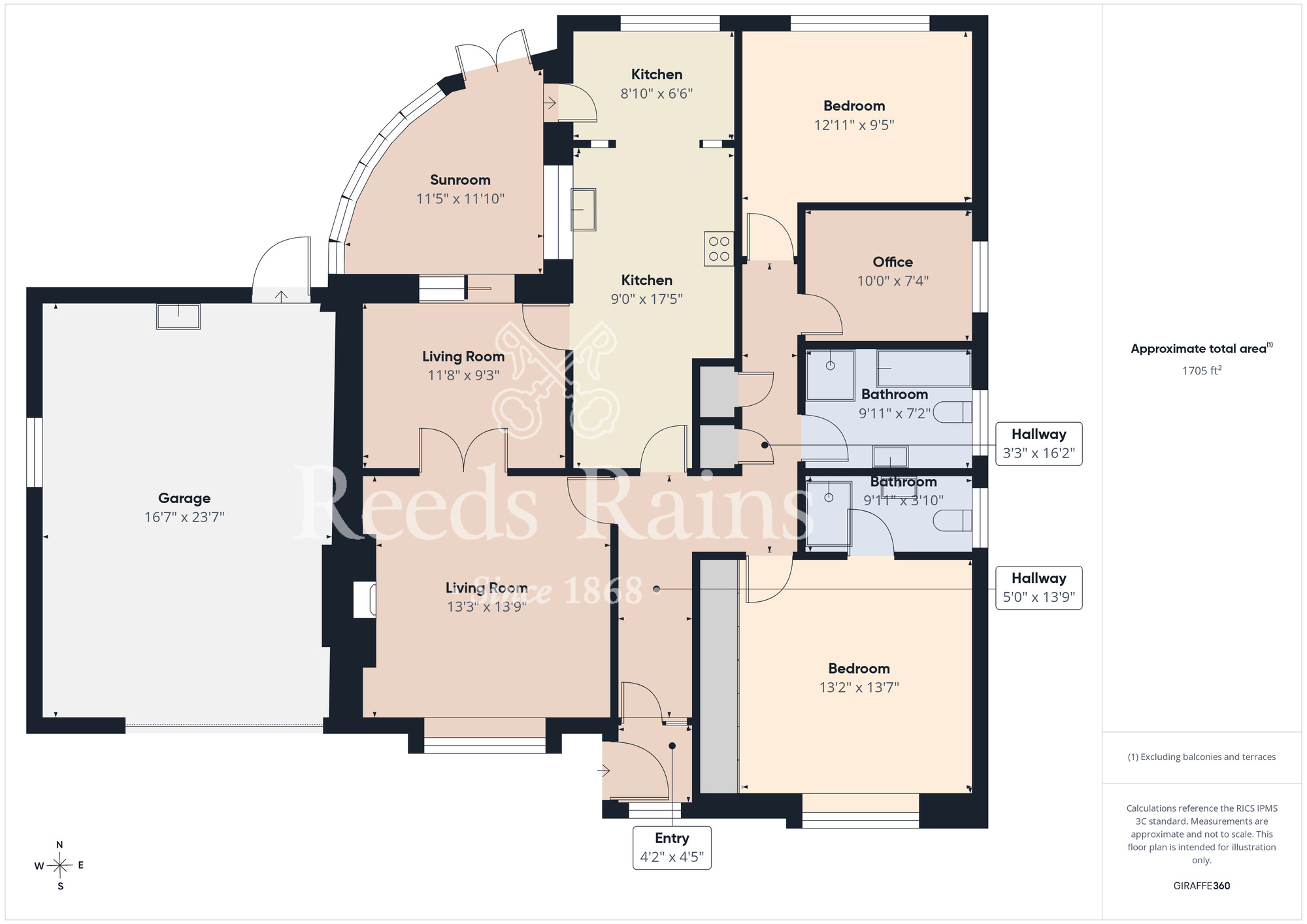 Floorplan of 3 bedroom Detached Bungalow for sale, Mortain Close, Yarm, TS15