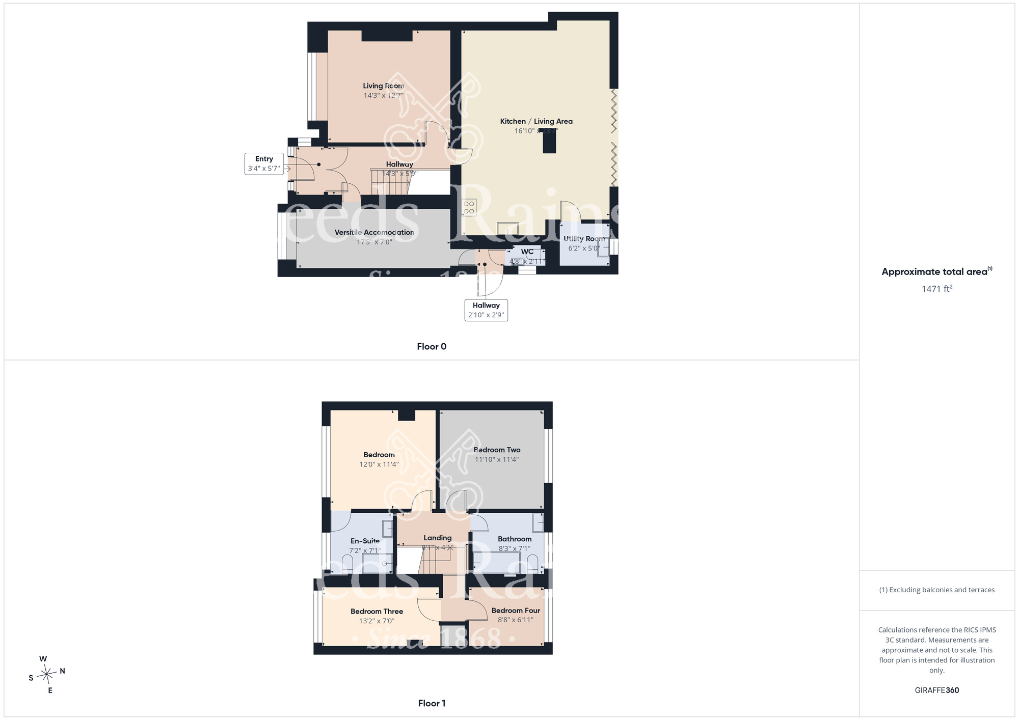Floorplan of 4 bedroom Semi Detached House for sale, Bedale Grove, Stockton-on-Tees, Durham, TS19