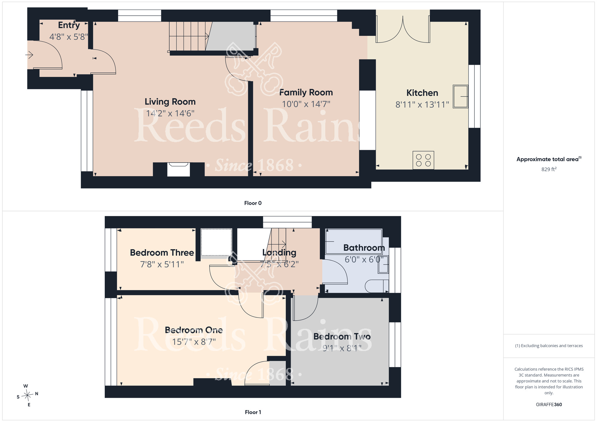 Floorplan of 3 bedroom Semi Detached House for sale, Powburn Close, Stockton-on-Tees, Durham, TS19