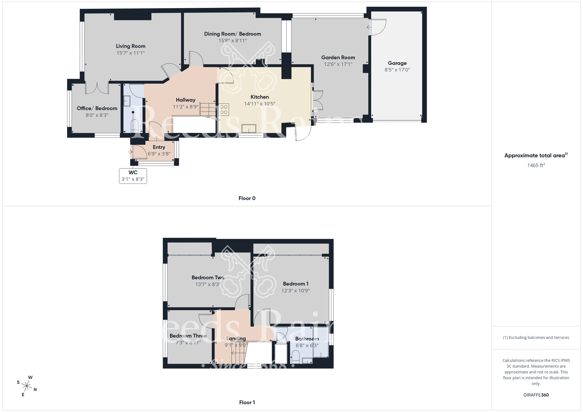 Floorplan of 3 bedroom Semi Detached House for sale, Tanya Gardens, Stockton-on-Tees, Durham, TS19