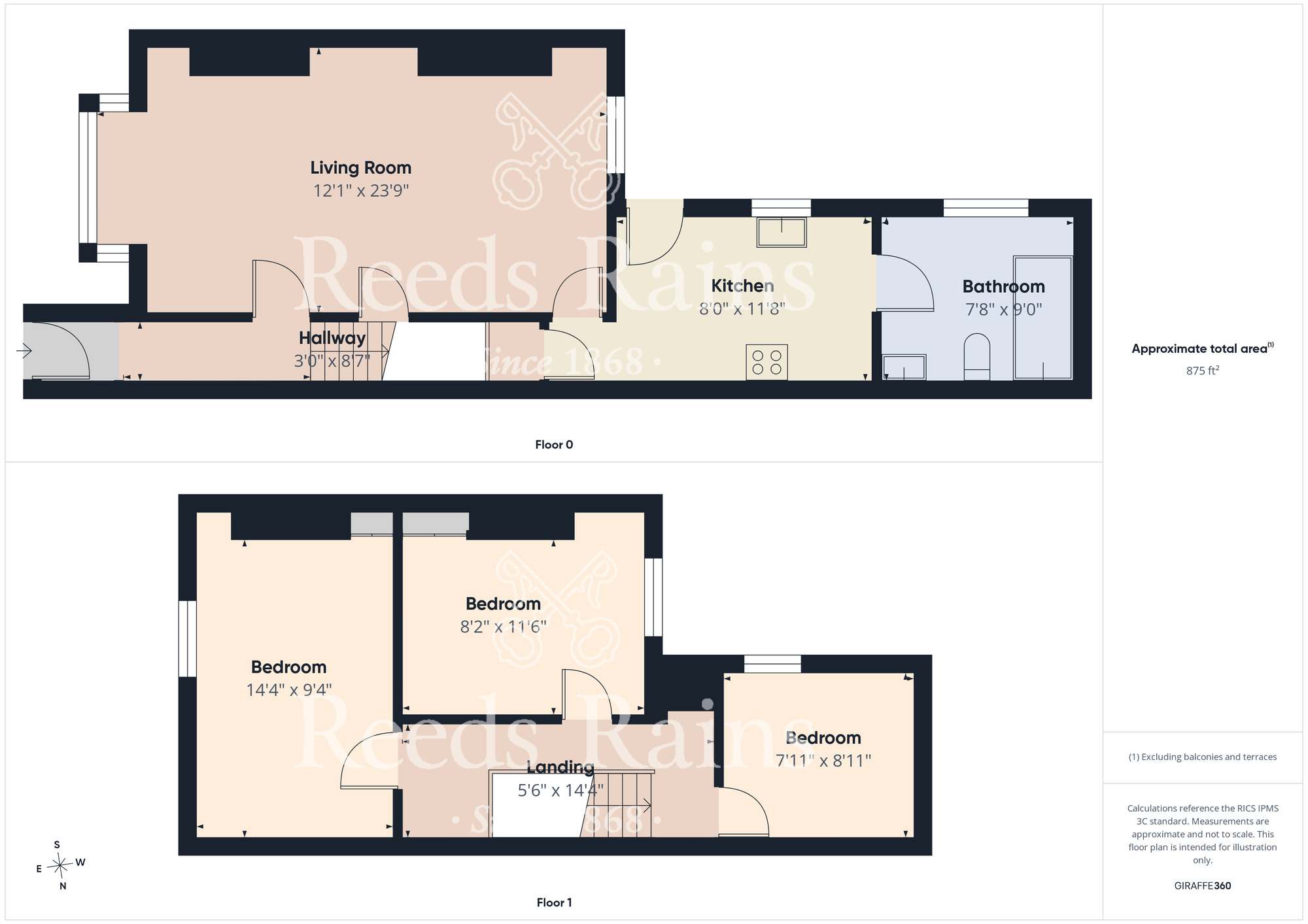 Floorplan of 3 bedroom Mid Terrace House for sale, Roseberry View, Thornaby, Durham, TS17