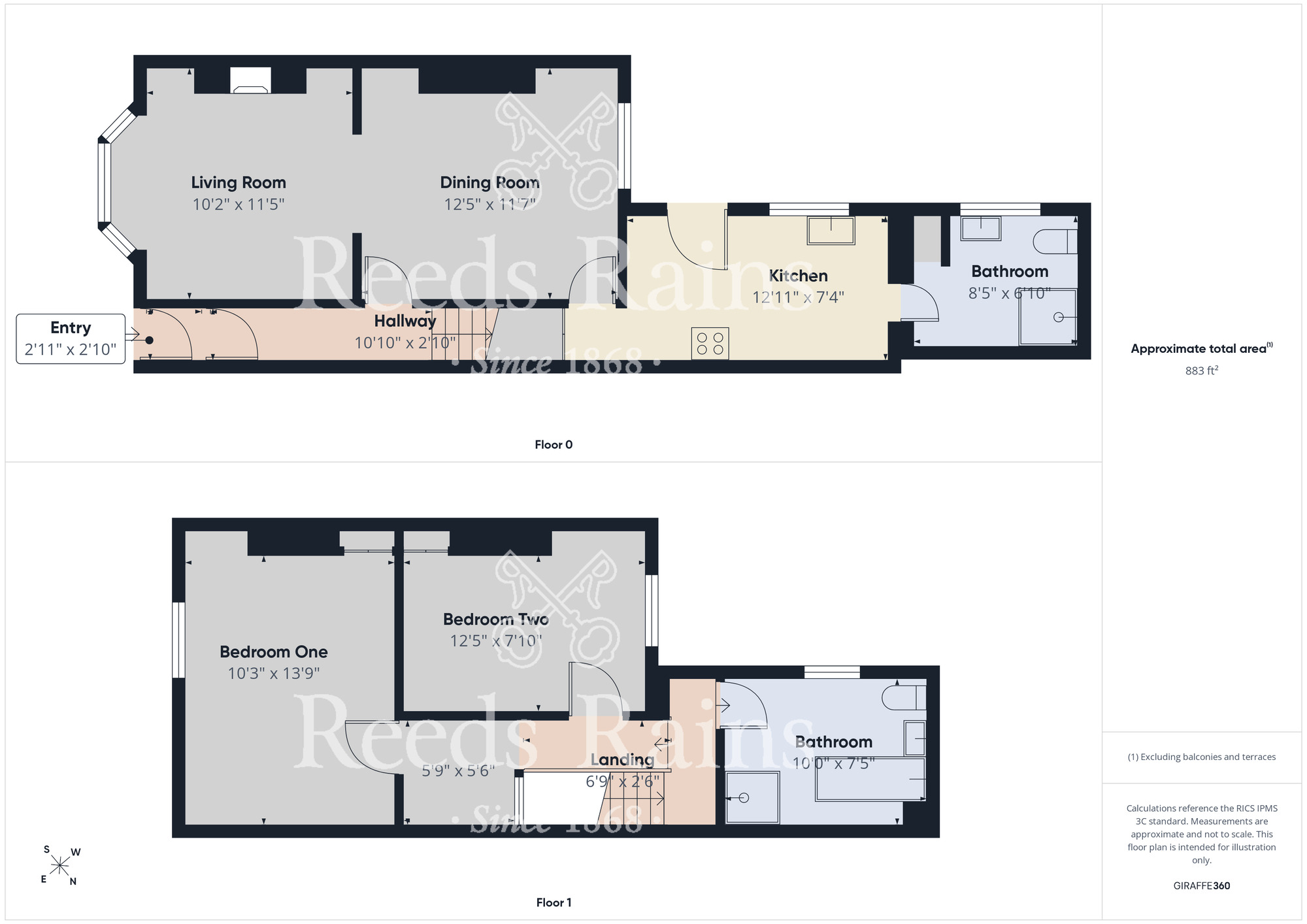 Floorplan of 2 bedroom Mid Terrace House to rent, Castlereagh Road, Stockton-on-Tees, Durham, TS19