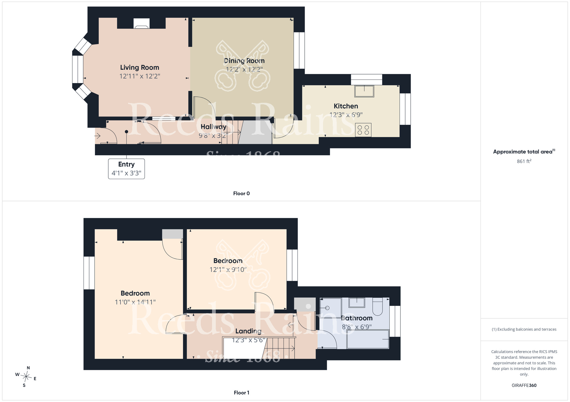 Floorplan of 2 bedroom Mid Terrace House for sale, Harper Terrace, Stockton-on-Tees, Durham, TS18