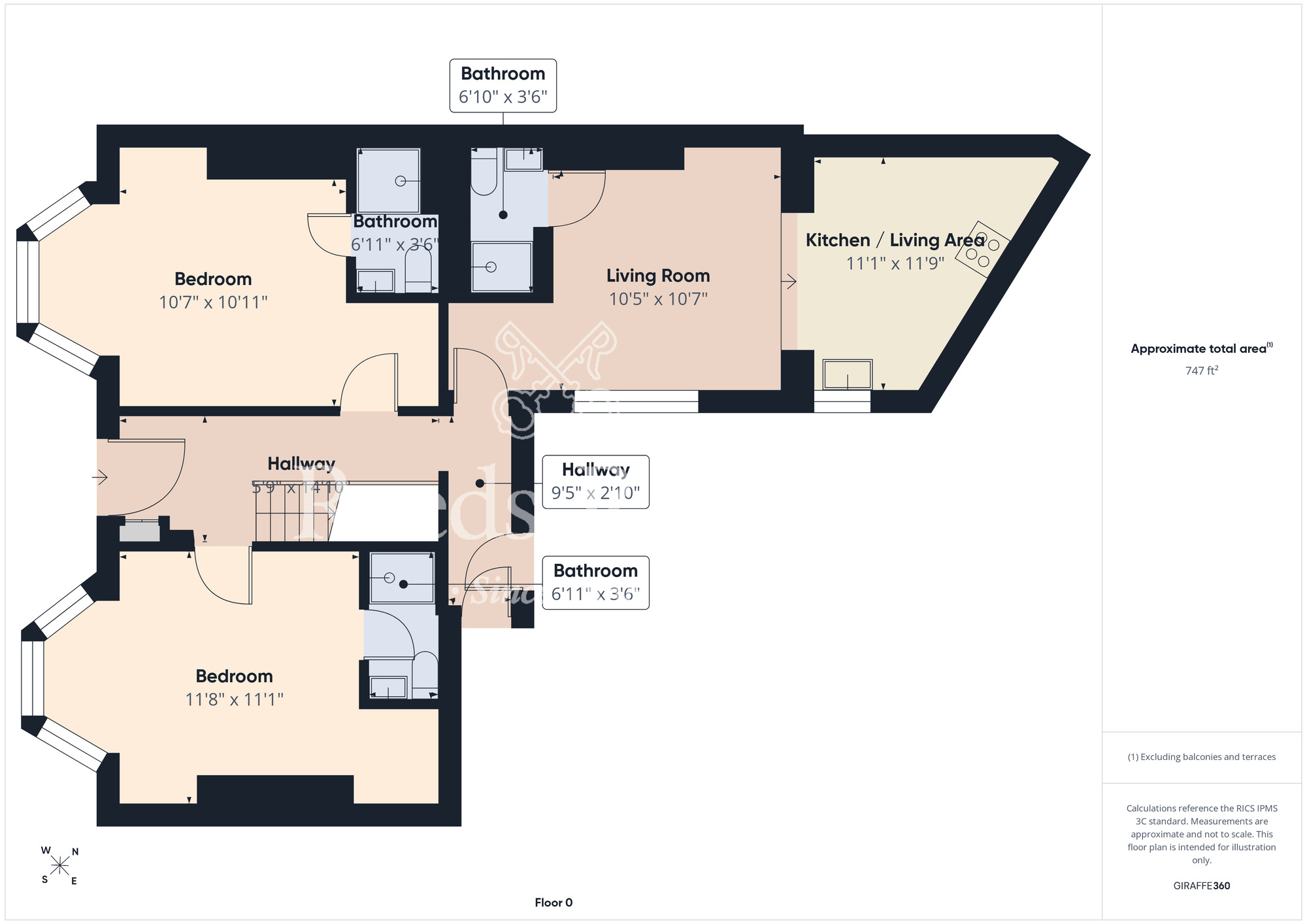 Floorplan of 5 bedroom Mid Terrace House for sale, Bishopton Road, Stockton-on-Tees, Durham, TS19