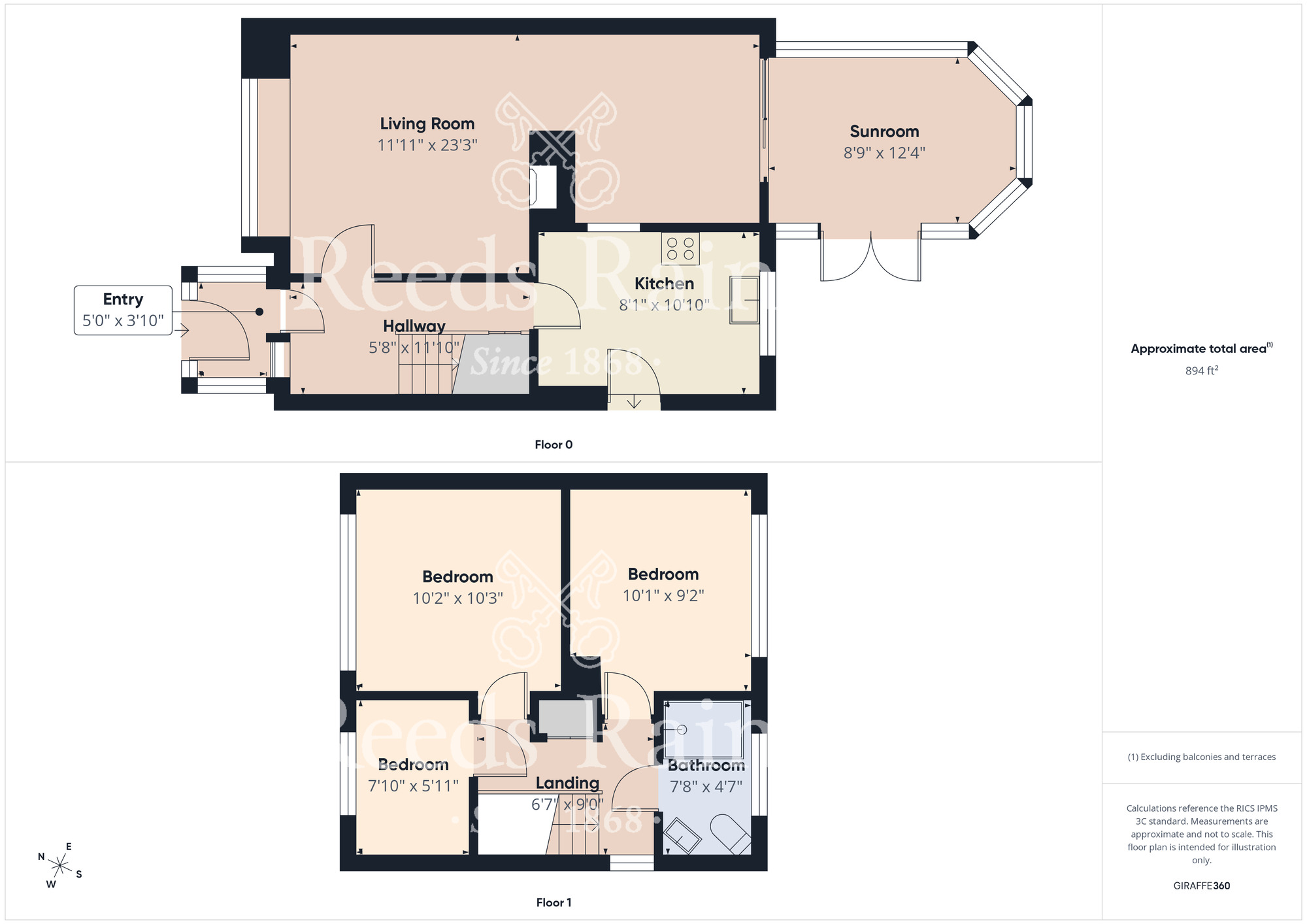 Floorplan of 3 bedroom Semi Detached House for sale, Ellerton Road, Stockton-on-Tees, Durham, TS18