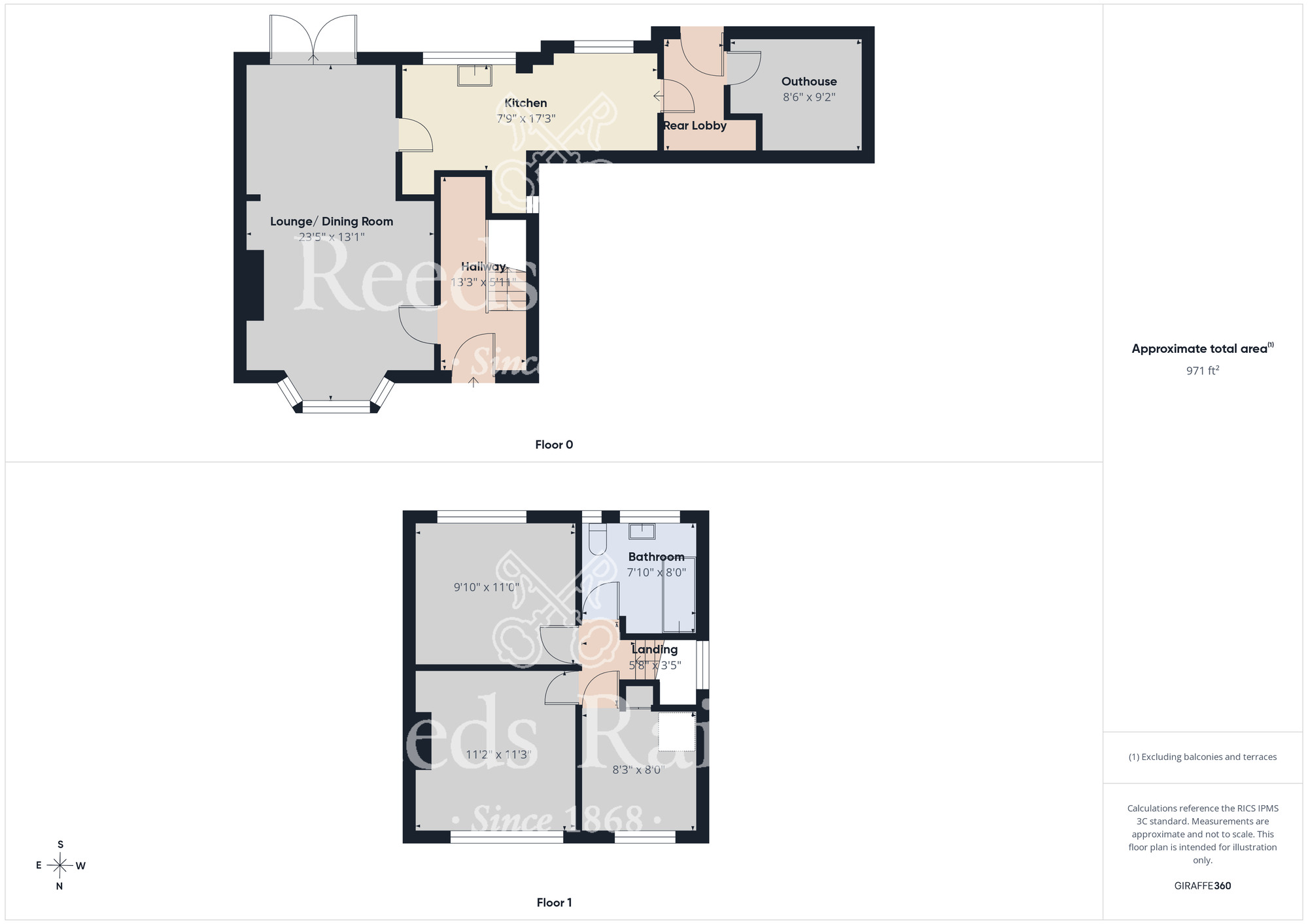 Floorplan of 3 bedroom Semi Detached House for sale, Rochester Road, Stockton-on-Tees, Durham, TS19