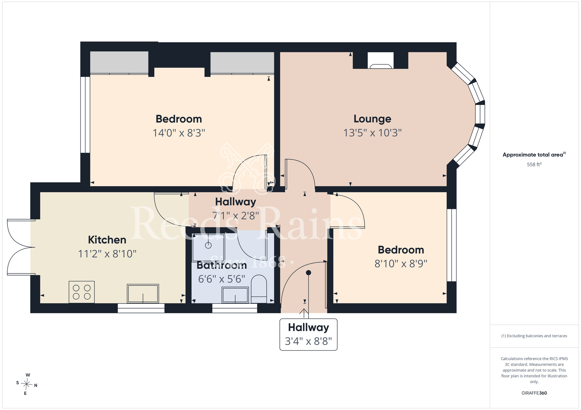 Floorplan of 2 bedroom Semi Detached Bungalow for sale, Orchard Road, Thornaby, Durham, TS17