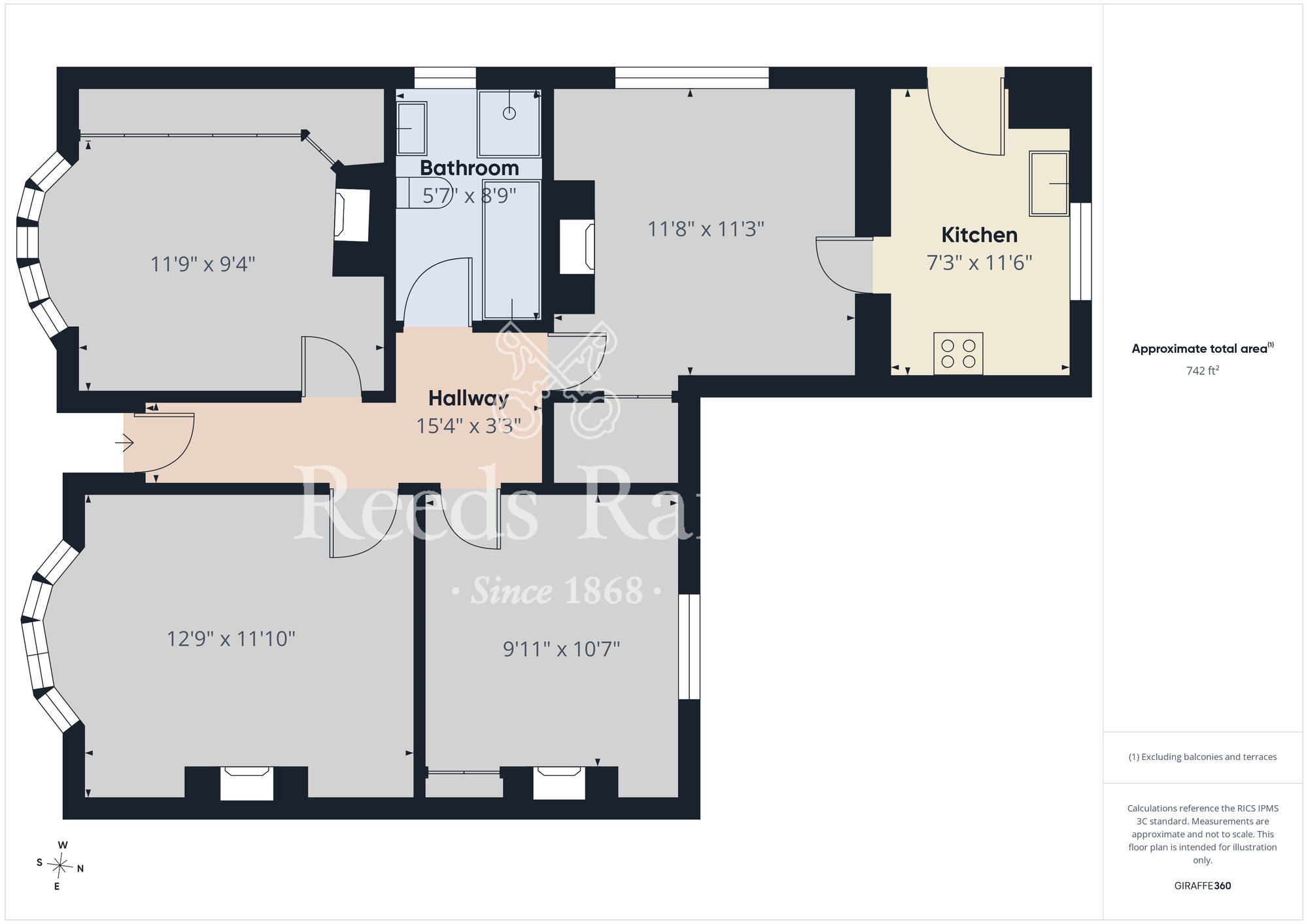 Floorplan of 2 bedroom Semi Detached Bungalow for sale, Queensland Grove, Stockton-on-Tees, Durham, TS18