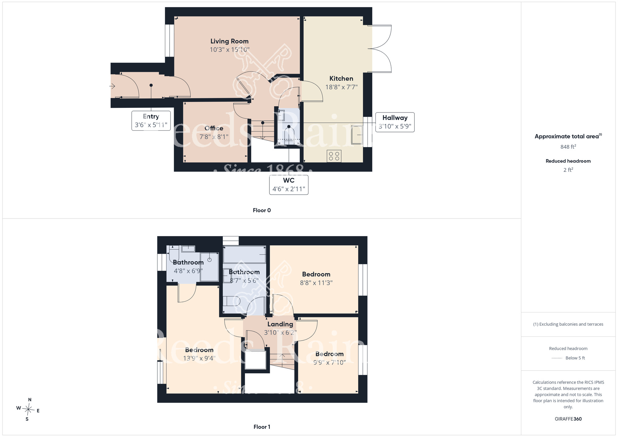 Floorplan of 3 bedroom Semi Detached House for sale, Greatham Avenue, Stockton-on-Tees, Durham, TS18
