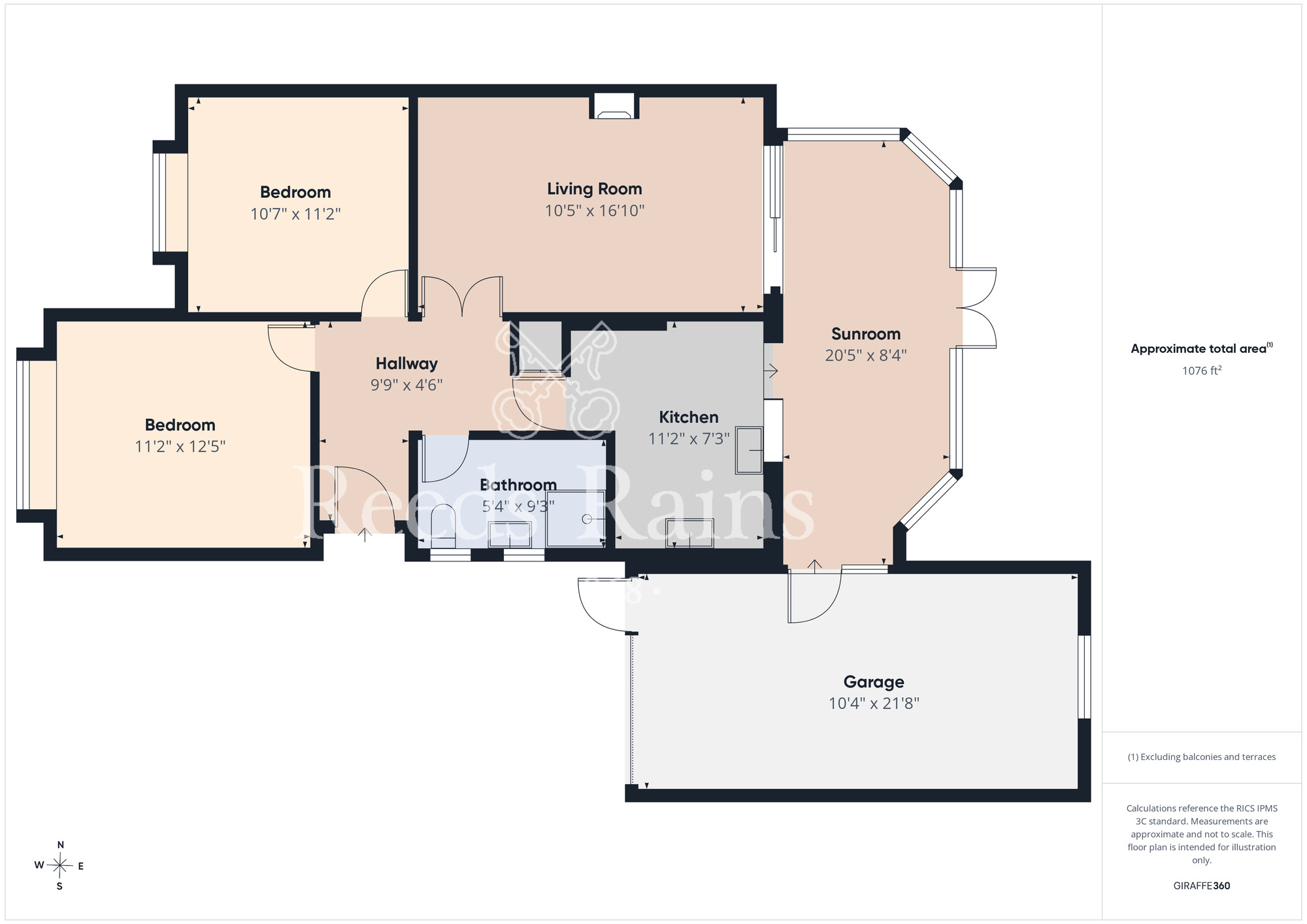 Floorplan of 2 bedroom Detached Bungalow for sale, Aireborough Close, Stockton-on-Tees, Durham, TS19