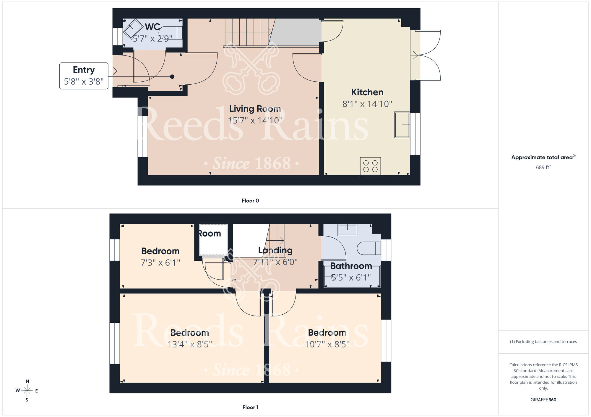 Floorplan of 3 bedroom Semi Detached House for sale, Harris Court, Thornaby, Durham, TS17