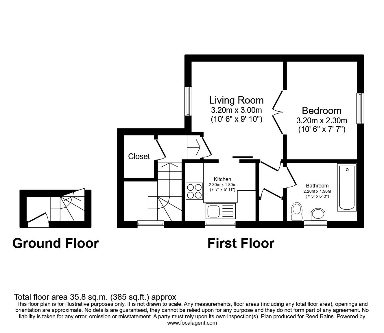 Floorplan of 1 bedroom  Flat to rent, Meadow Brook Close, Normanton, West Yorkshire, WF6