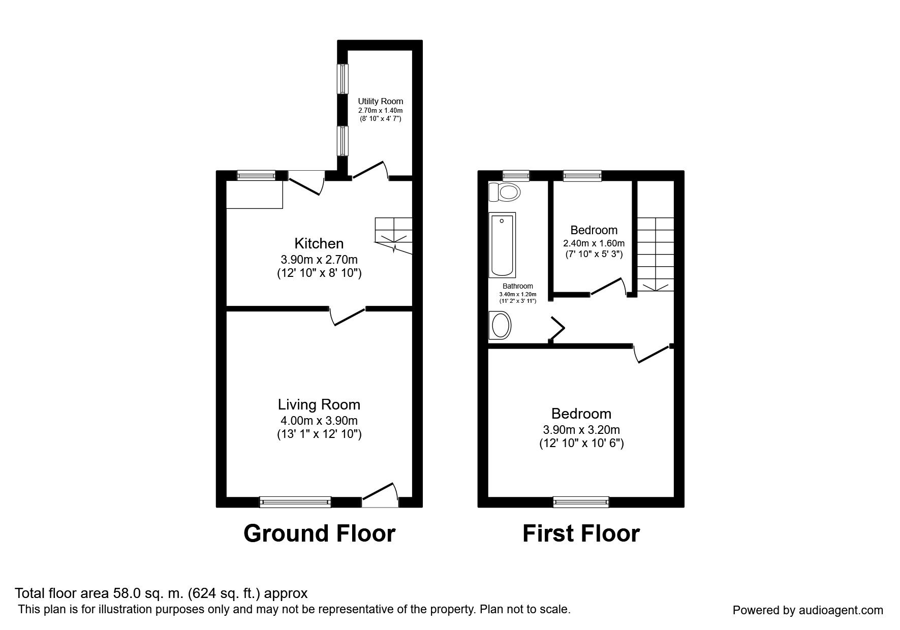 Floorplan of 2 bedroom House to rent, Pretoria Street, Wakefield, West Yorkshire, WF1