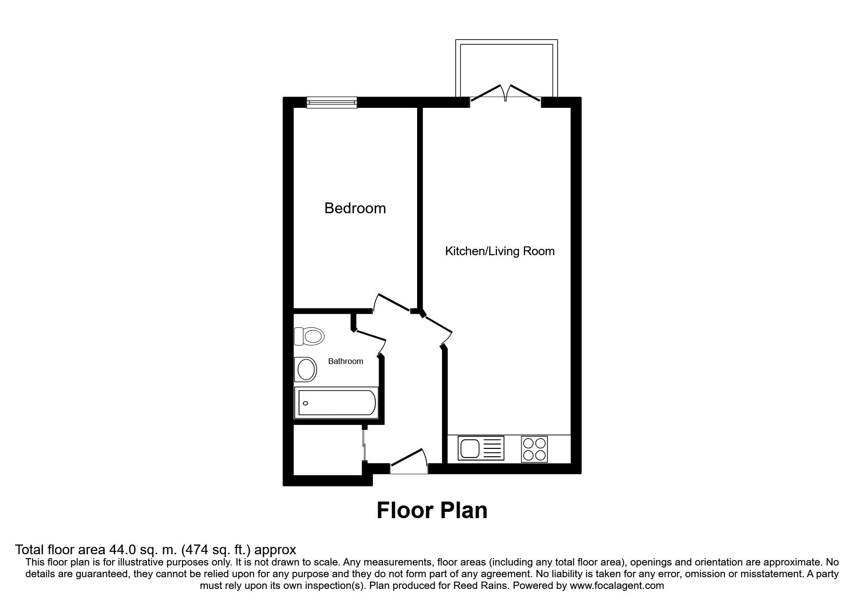 Floorplan of 1 bedroom  Flat for sale, Mulberry House, Burgage Square, West Yorkshire, WF1