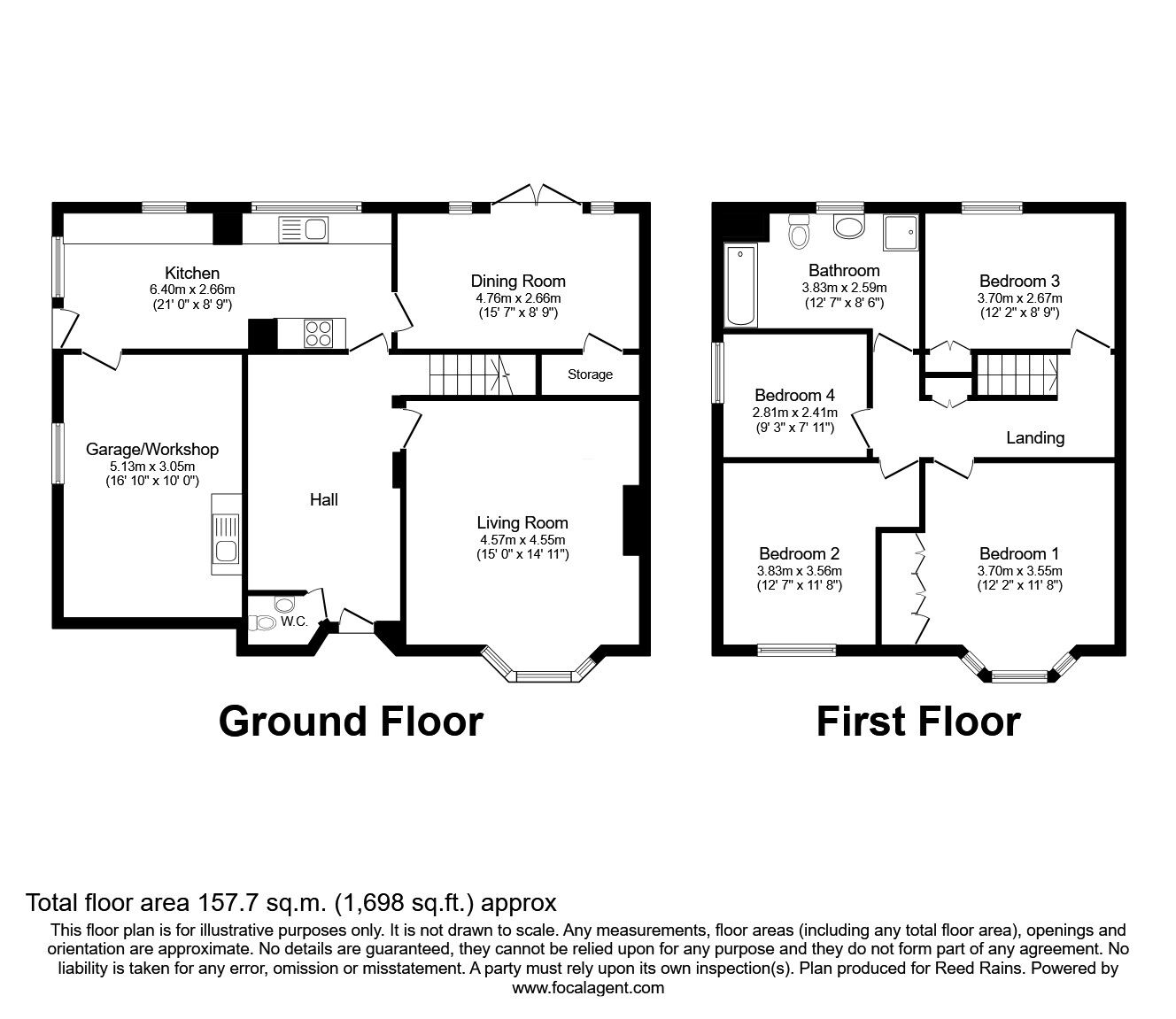 Floorplan of 4 bedroom Detached House for sale, Potovens Lane, Lofthouse, West Yorkshire, WF3