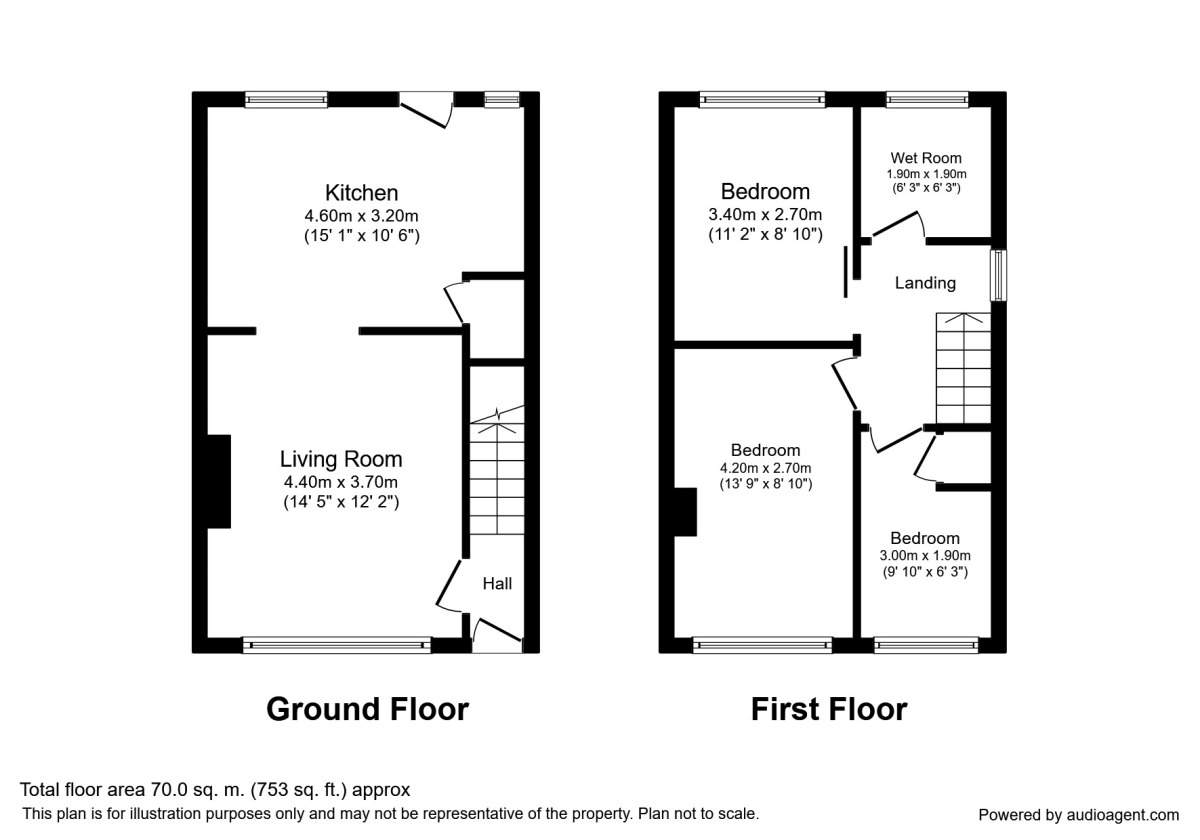 Floorplan of 3 bedroom Semi Detached House to rent, Wilson Drive, Wakefield, West Yorkshire, WF1