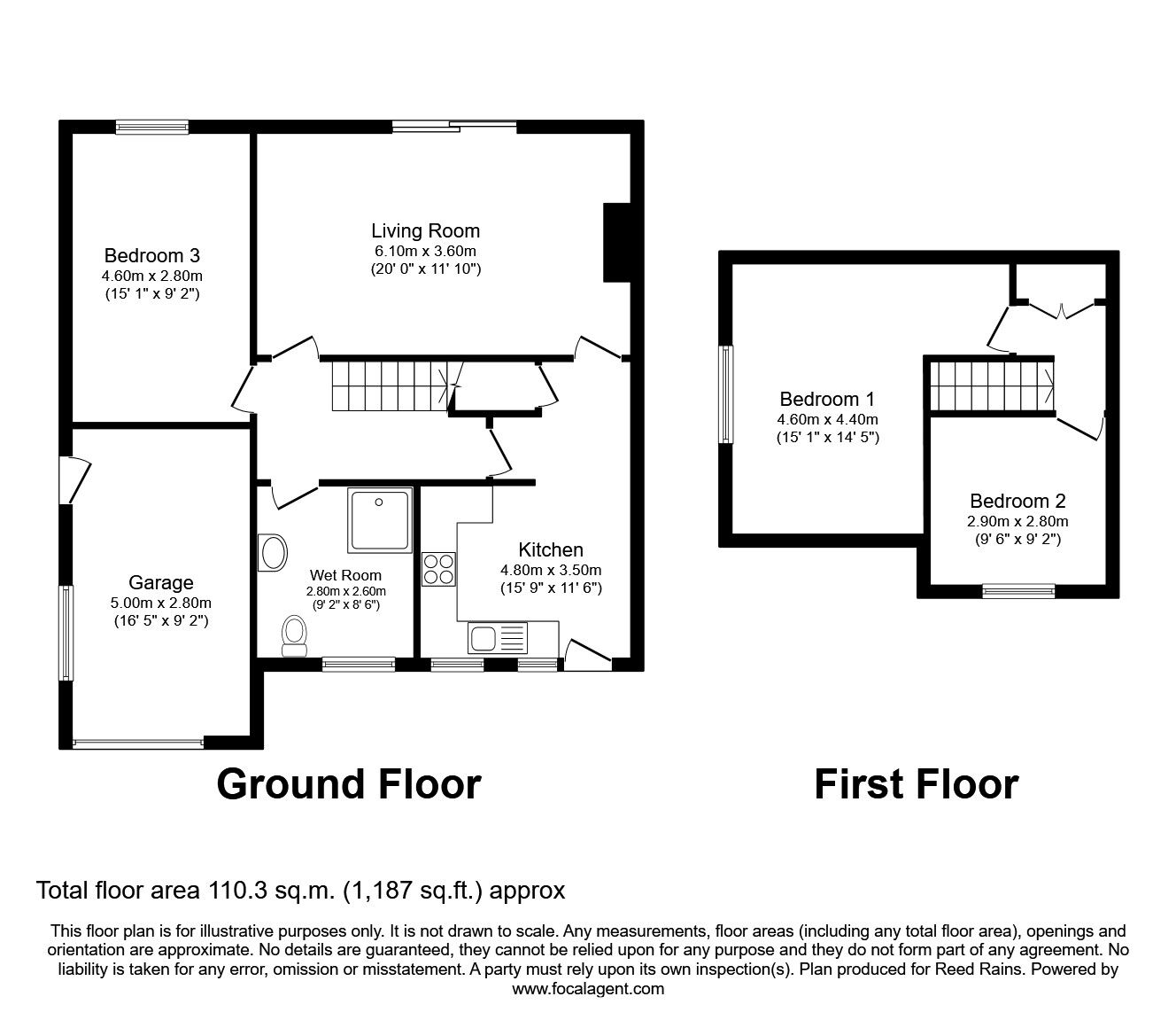 Floorplan of 3 bedroom Semi Detached Bungalow to rent, Cliff Drive, Crigglestone, West Yorkshire, WF4