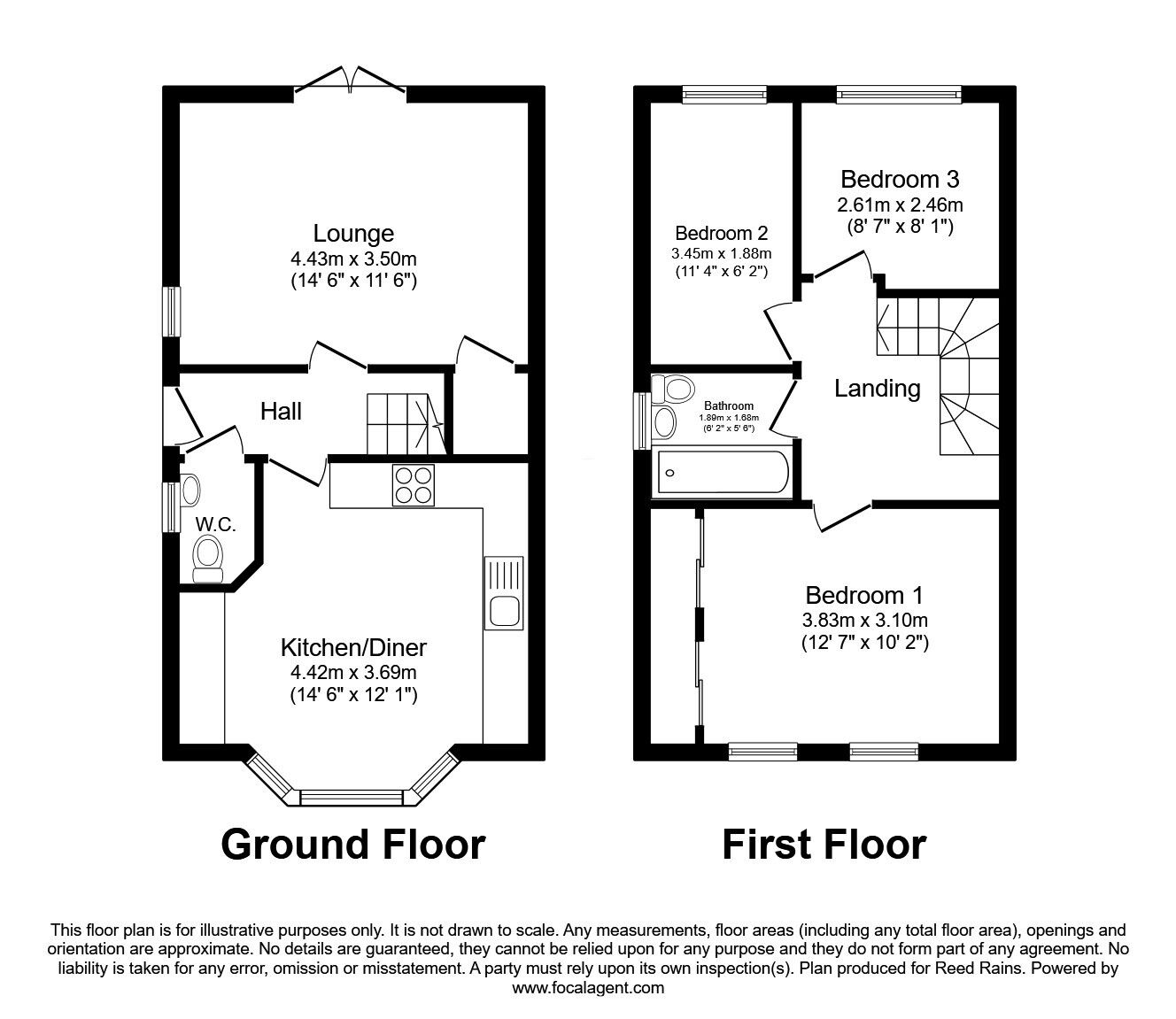 Floorplan of 3 bedroom Semi Detached House for sale, Springfield Close, Lofthouse, West Yorkshire, WF3